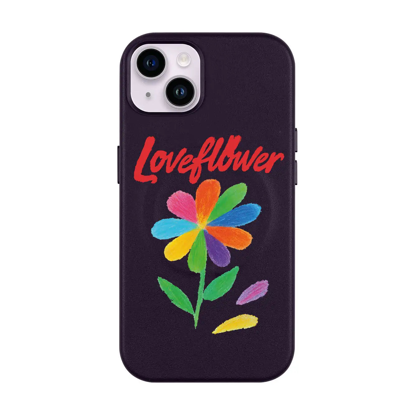 LOVE FLOWER-iPhone 14 Plus Leather Kılıf MagSafe Özellikli
