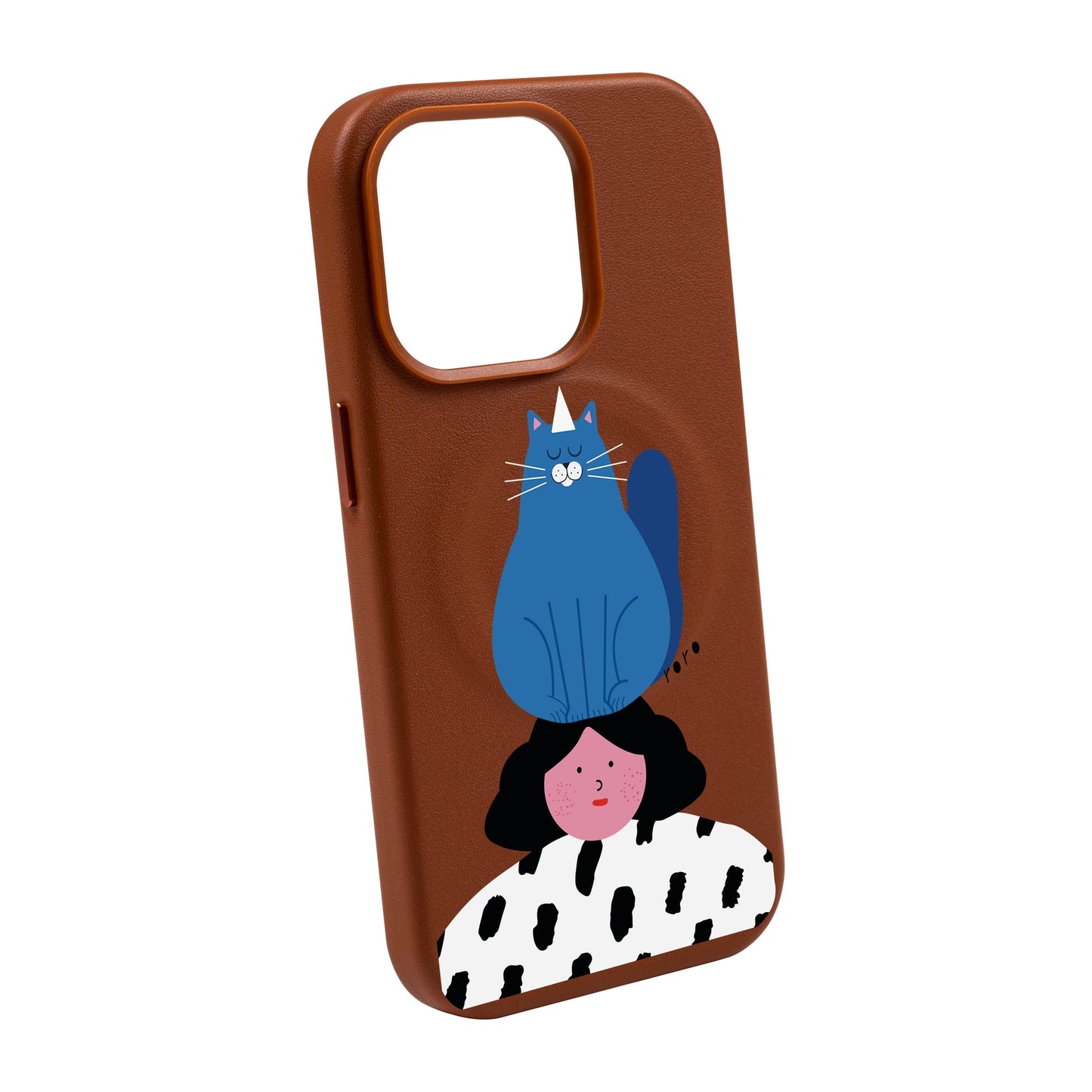 NAUGHTY CAT-iPhone 14 Pro Max Leather Kılıf MagSafe Özellikli