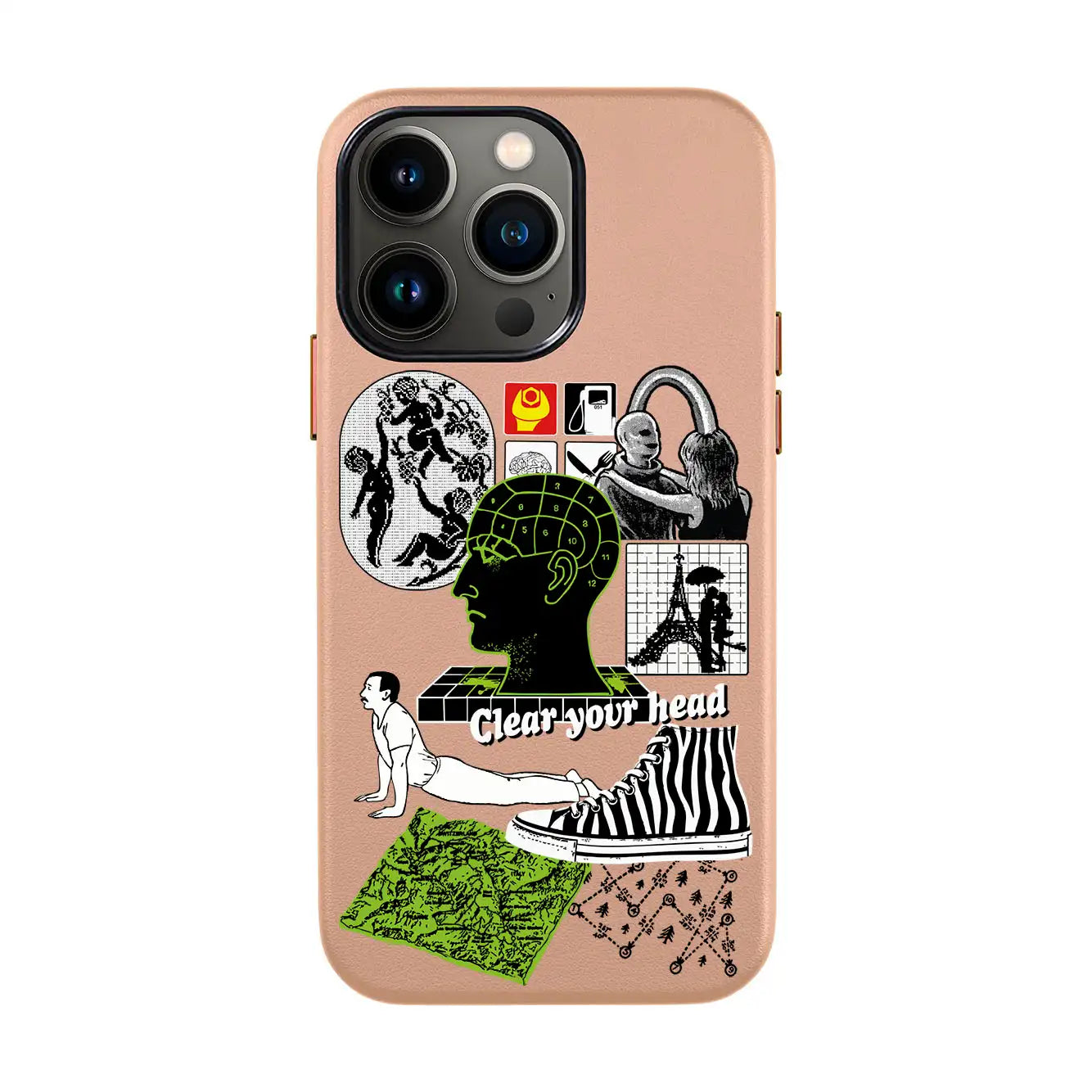 CLEAR YOUR HEAD-iPhone 14 Leather Kılıf