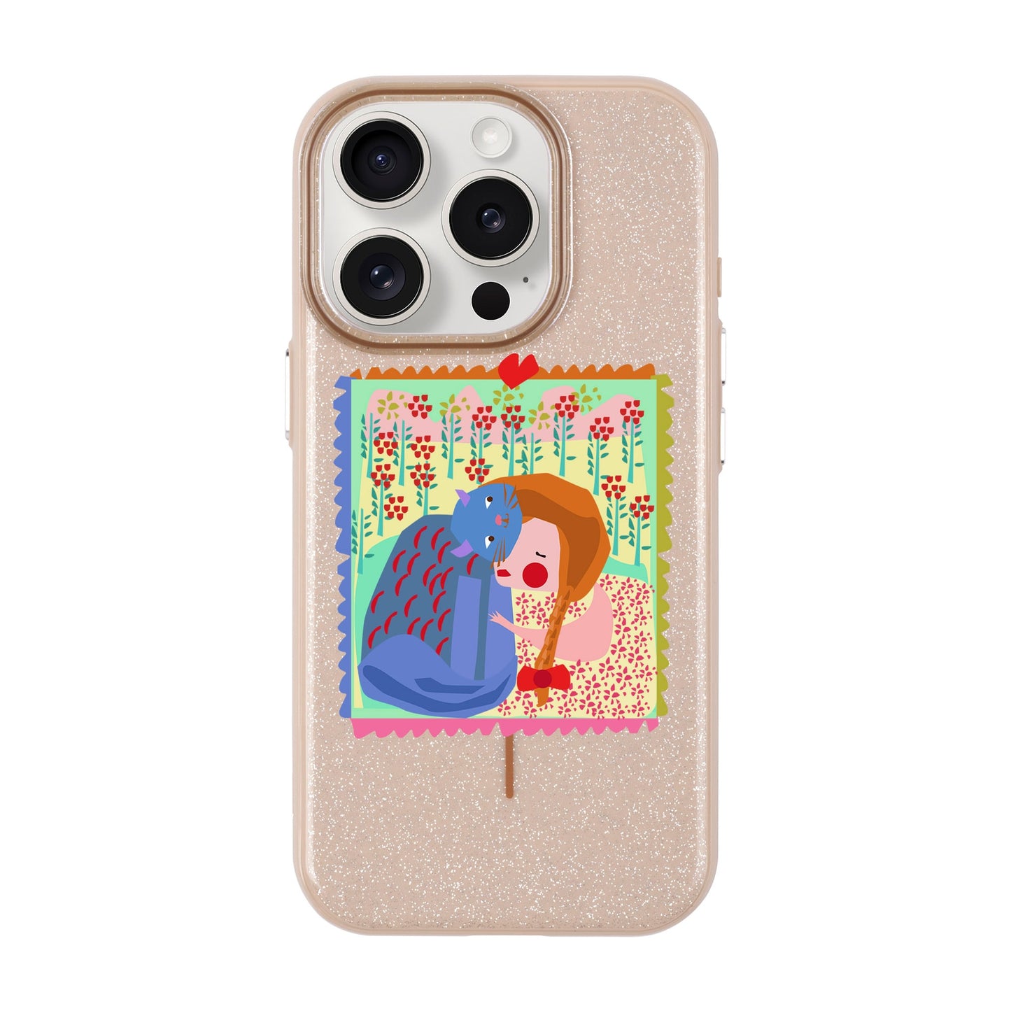 KEDİ POSTA PULU-iPhone 15 Pro Radiant Kılıf MagSafe Özellikli