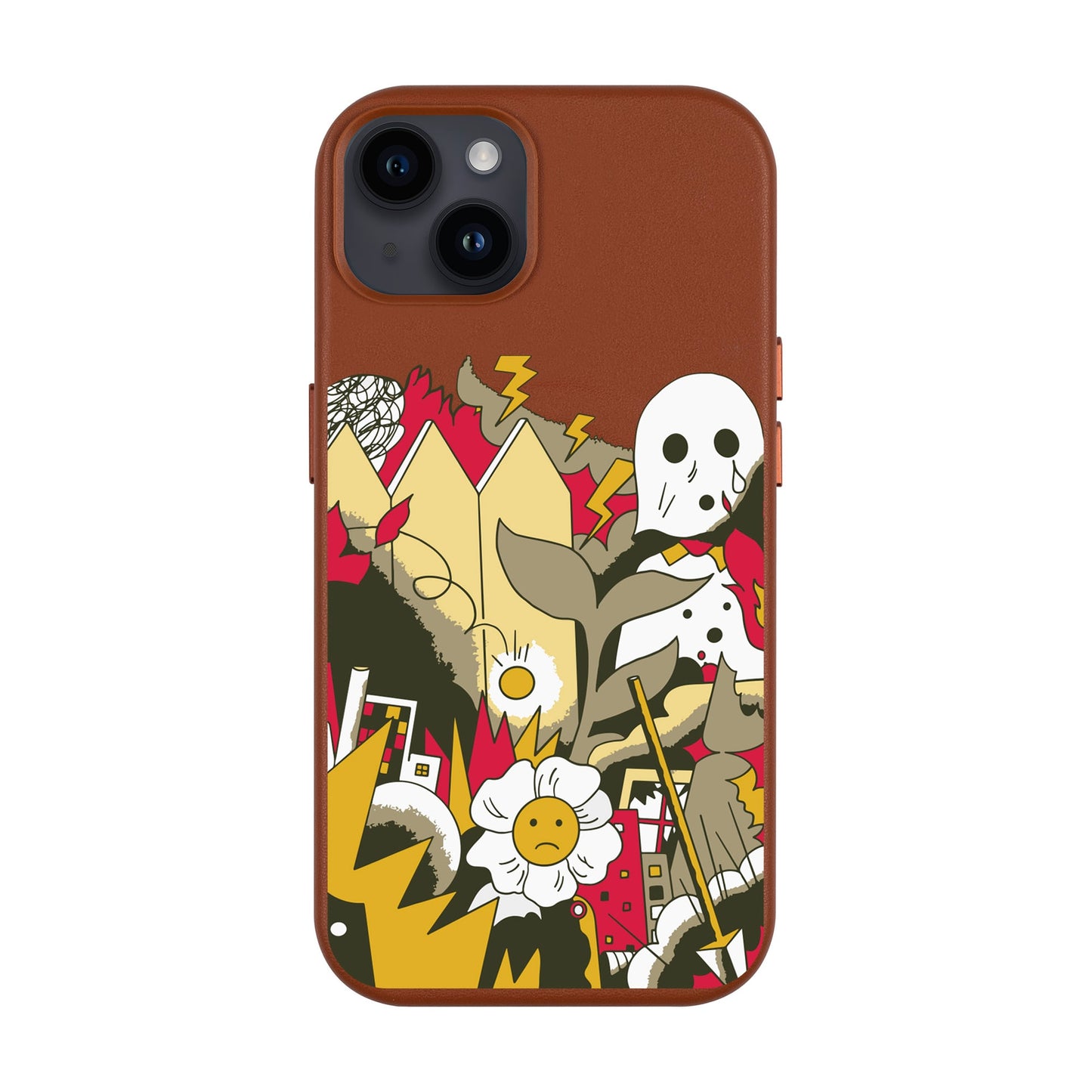EVERYTHING IS BURNING-iPhone 14 Plus Leather Kılıf MagSafe Özellikli