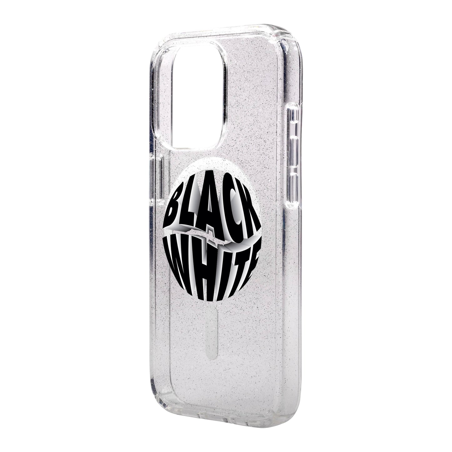 BLACK WHITE-iPhone 15 Pro Max Shiny Kılıf MagSafe Özellikli