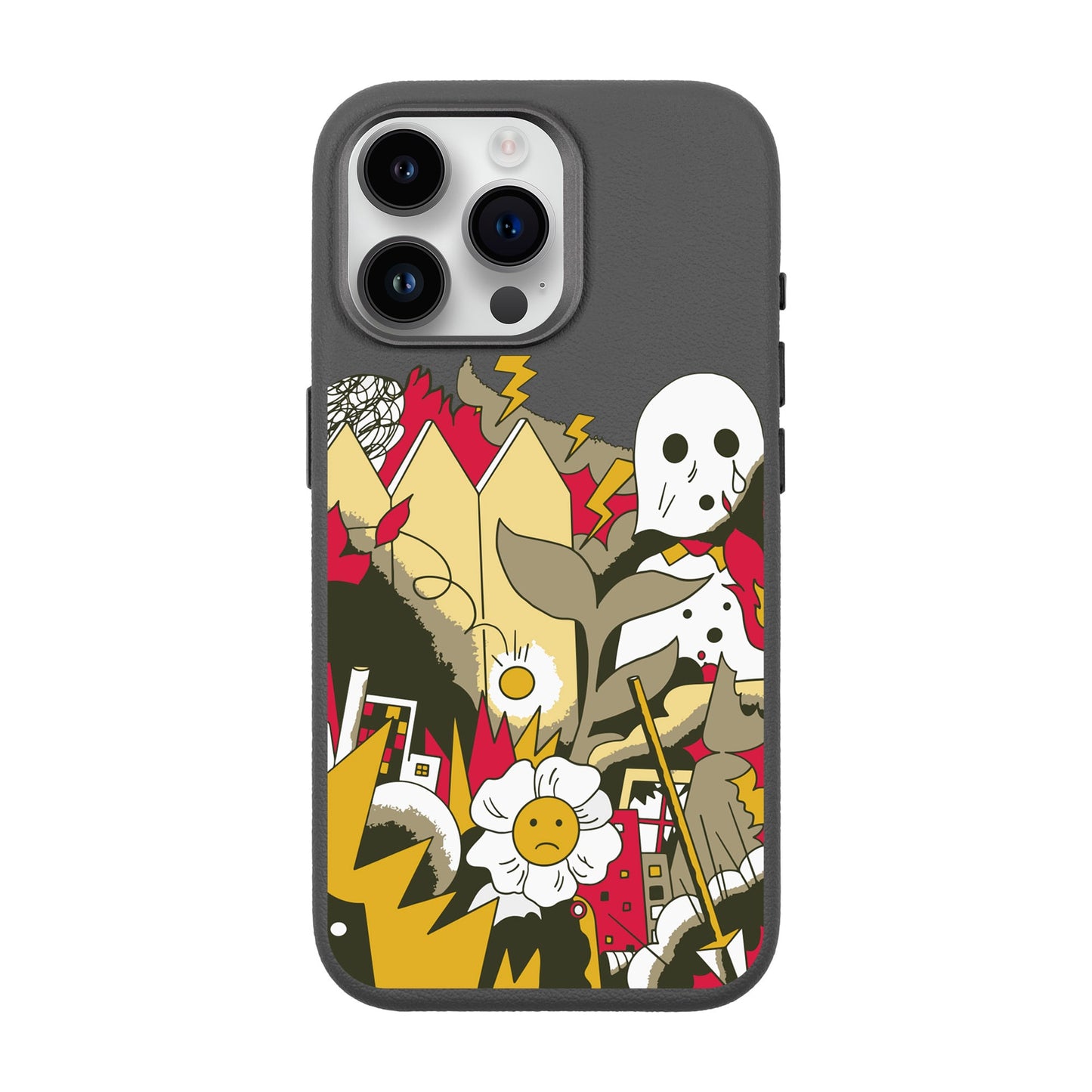 EVERYTHING IS BURNING-iPhone 14 Pro Max Leather Premium Kılıf MagSafe Özellikli