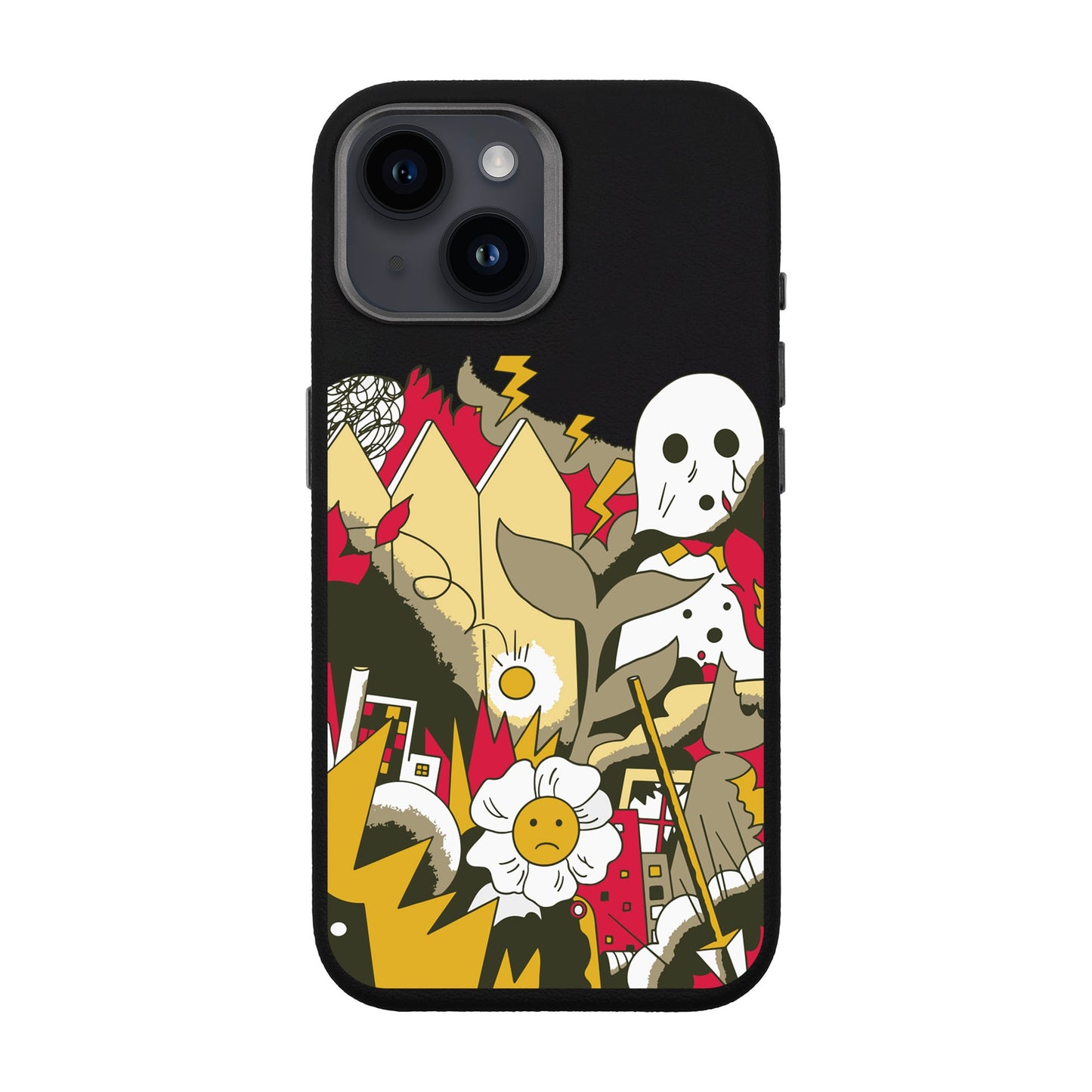 EVERYTHING IS BURNING-iPhone 14 Leather Premium Kılıf MagSafe Özellikli