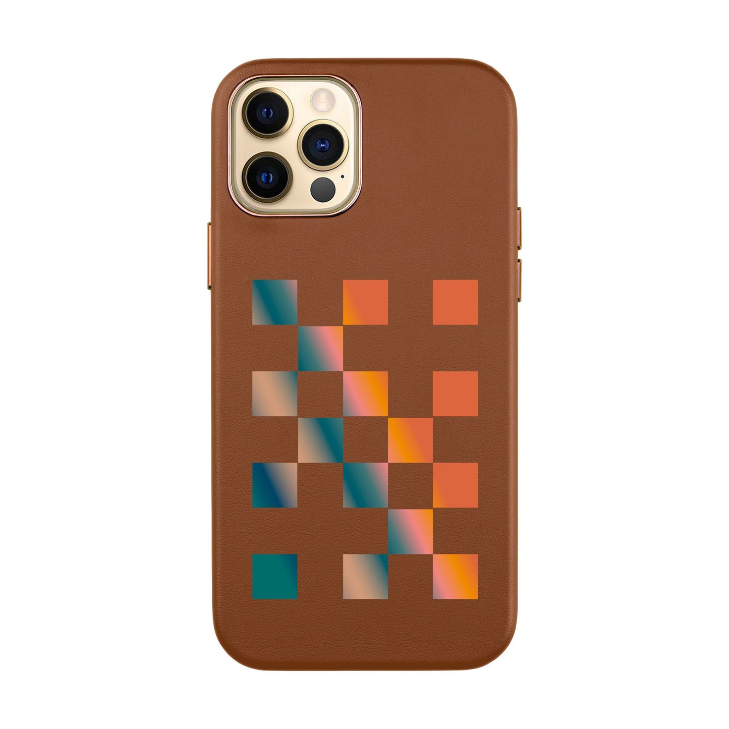 GRADIENT CHECKMATE-iPhone 11 Pro Max Leather Kılıf