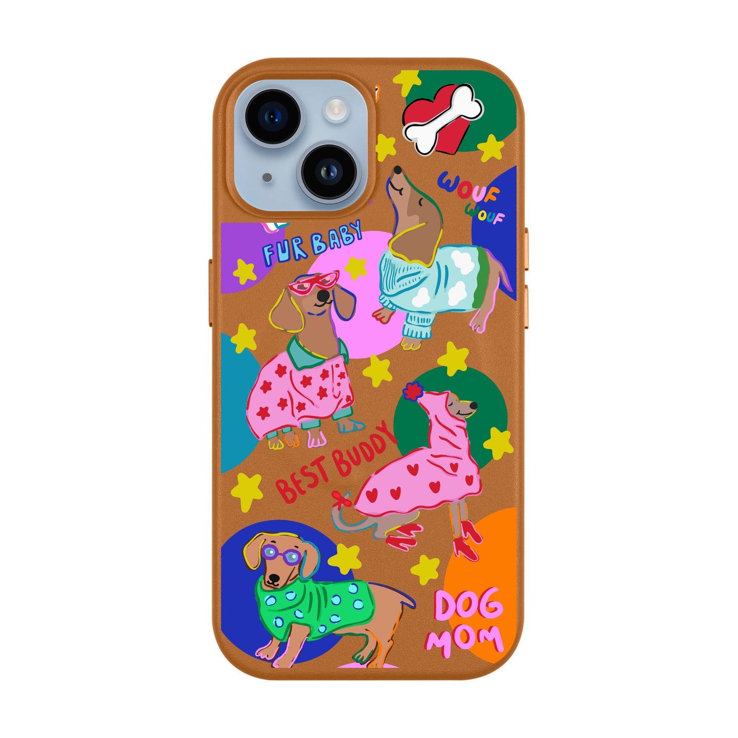 DOG MOM-iPhone 13 Leather Kılıf MagSafe Özellikli