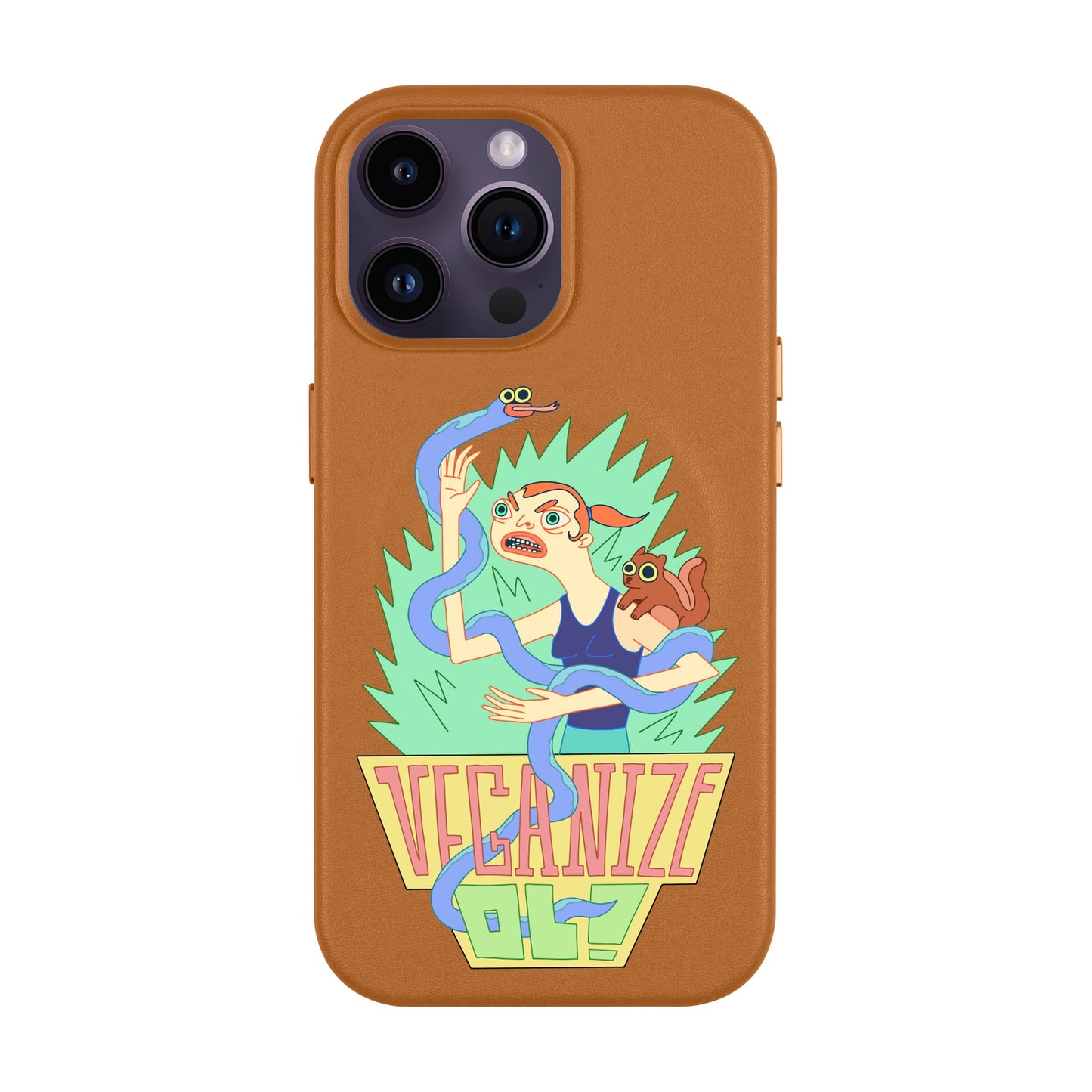 VEGANİZE-iPhone 14 Pro Max Leather Kılıf MagSafe Özellikli