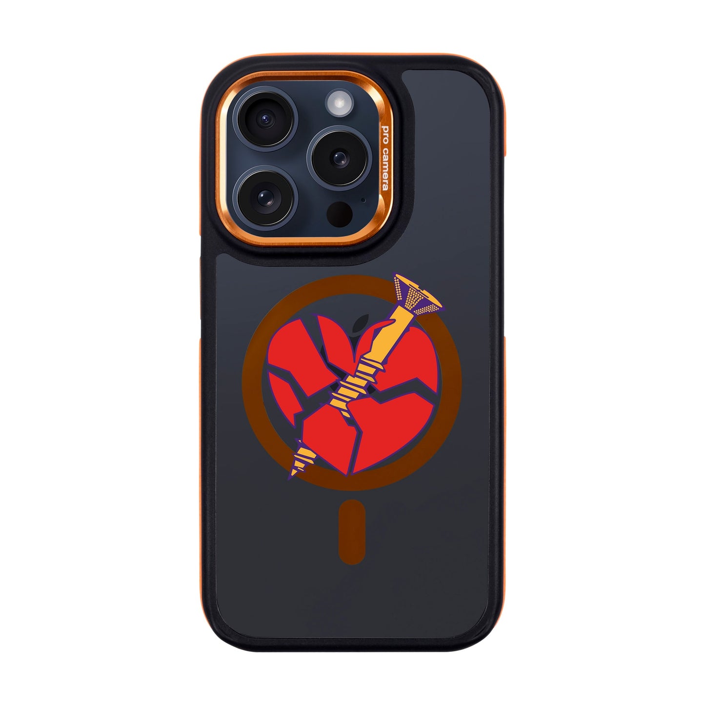 BROKEN HEART-iPhone 15 Pro Dark Kılıf MagSafe Özellikli