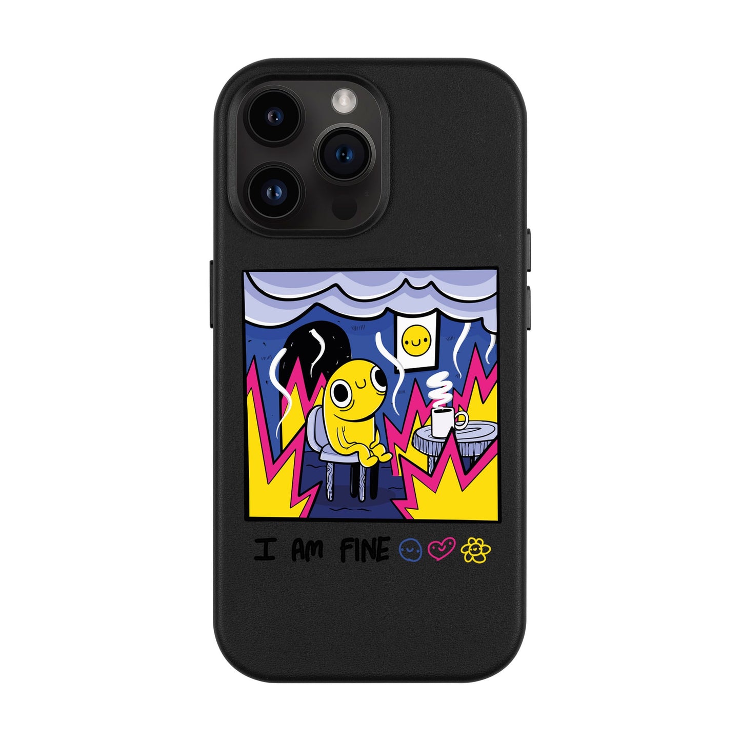 I AM FINE-iPhone 14 Pro Max Leather Kılıf MagSafe Özellikli