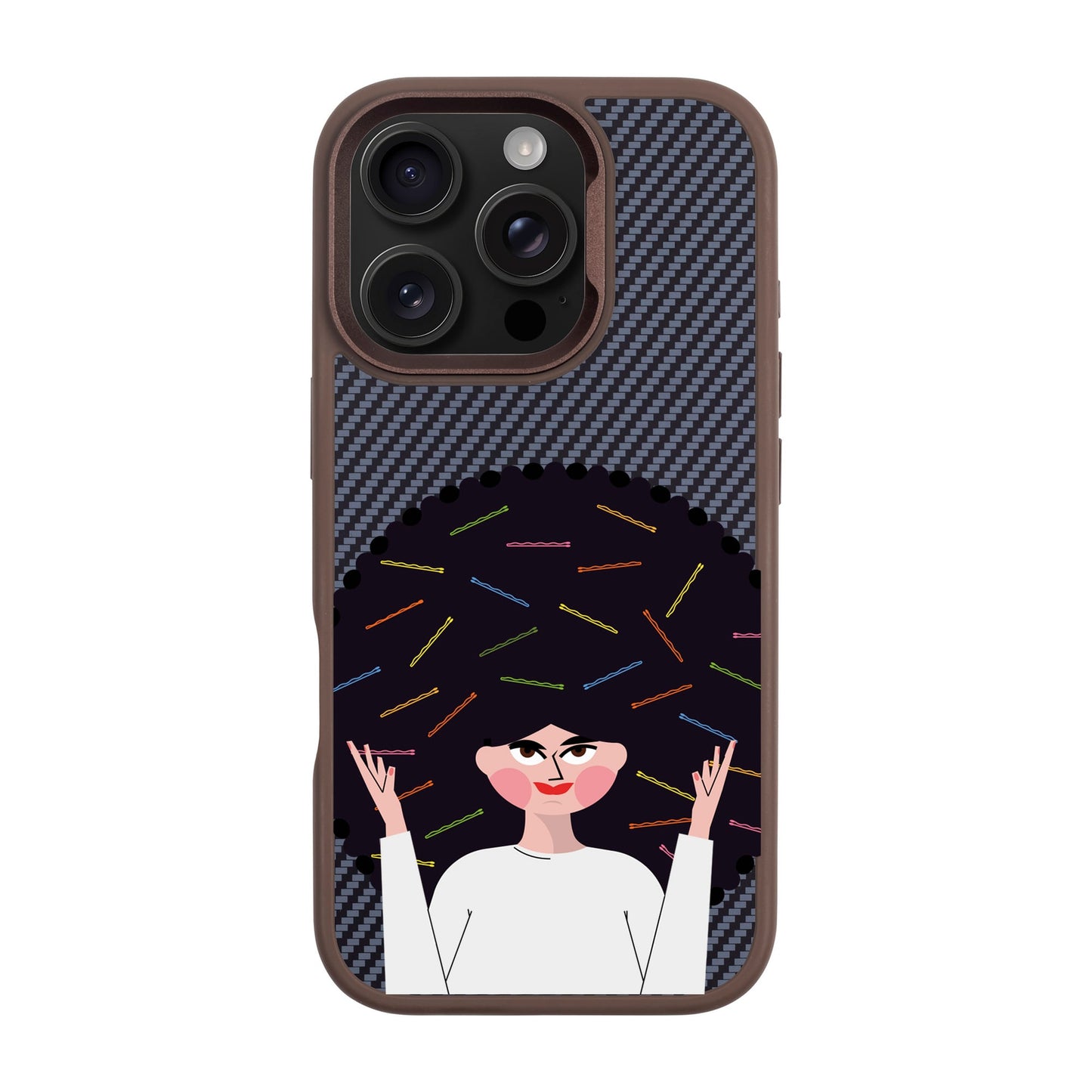 TANGLES OF HAPPINESS-iPhone 16 Pro Plaid Kılıf MagSafe Özellikli