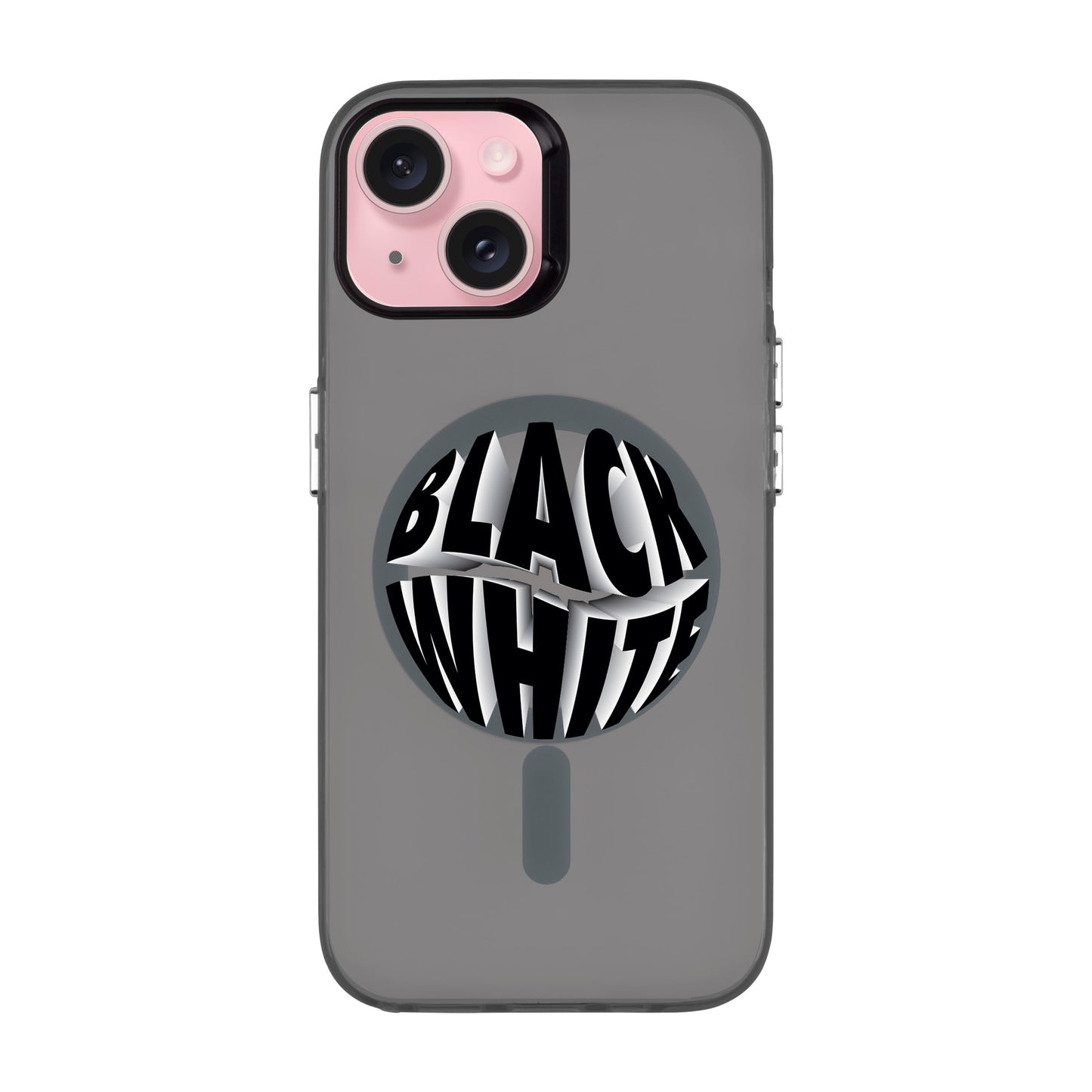BLACK WHITE-iPhone 15 Hold Kılıf MagSafe Özellikli