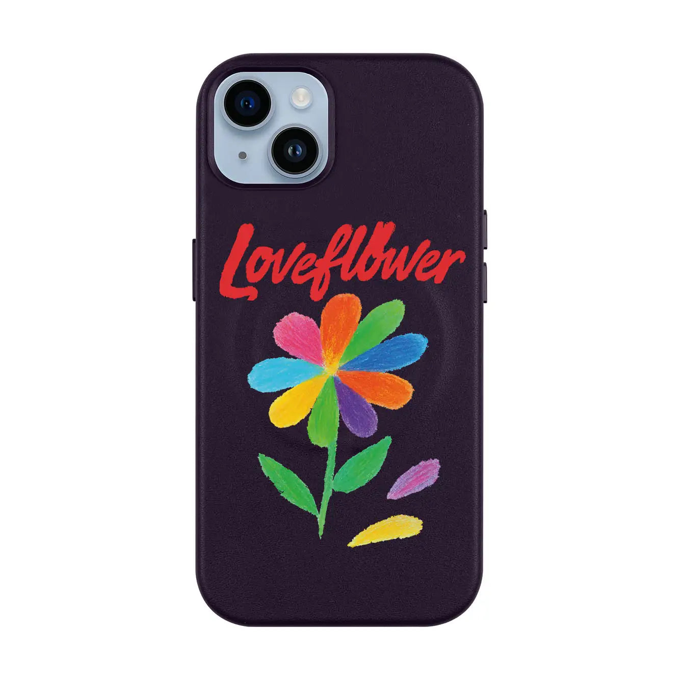 LOVE FLOWER-iPhone 14 Plus Leather Kılıf MagSafe Özellikli