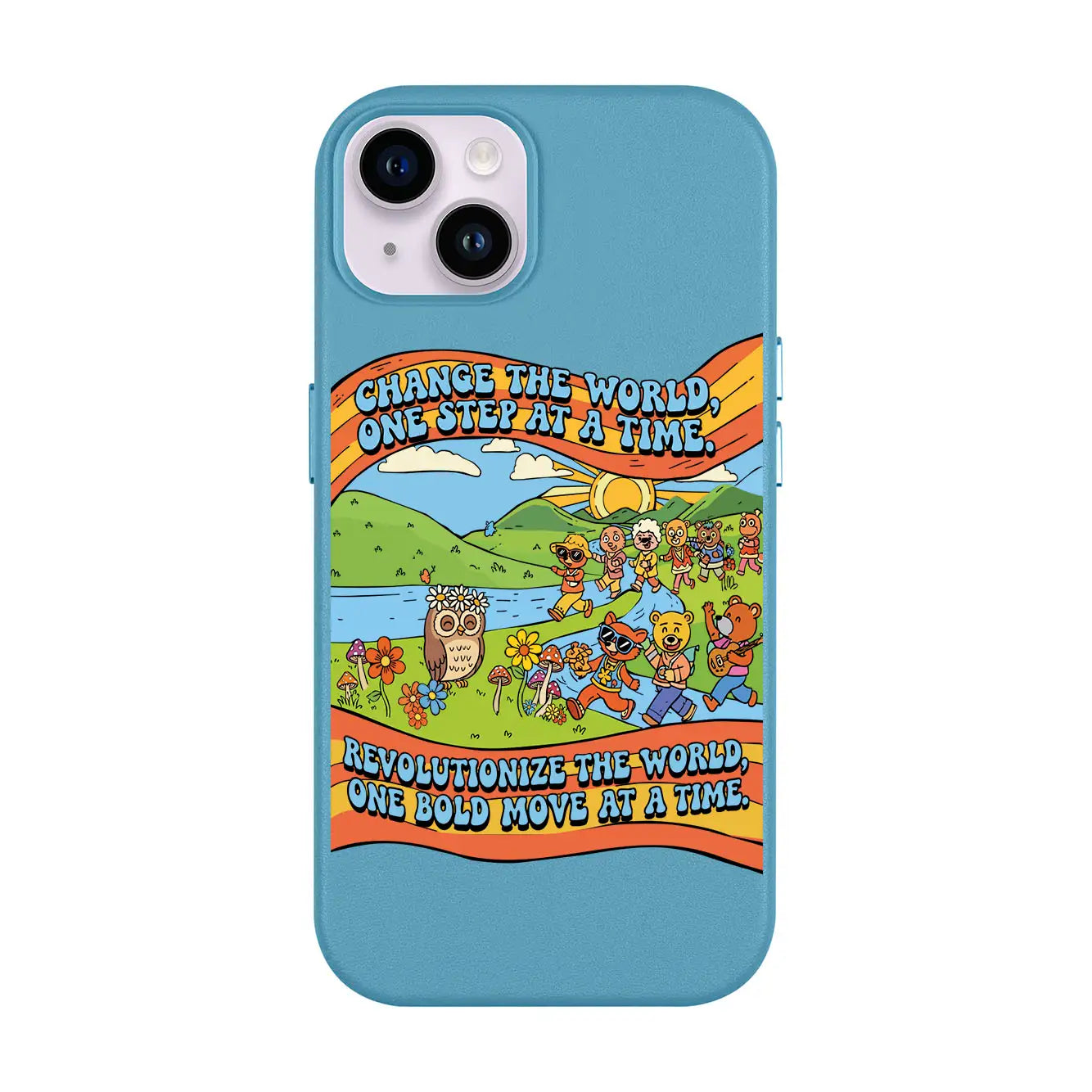 CHANGE THE WORLD-iPhone 14 Plus Leather Kılıf MagSafe Özellikli