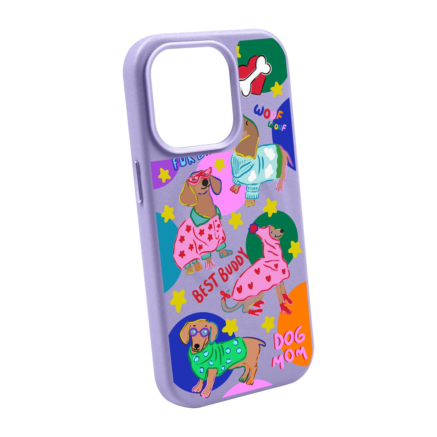 DOG MOM-iPhone 14 Pro Leather Kılıf MagSafe Özellikli