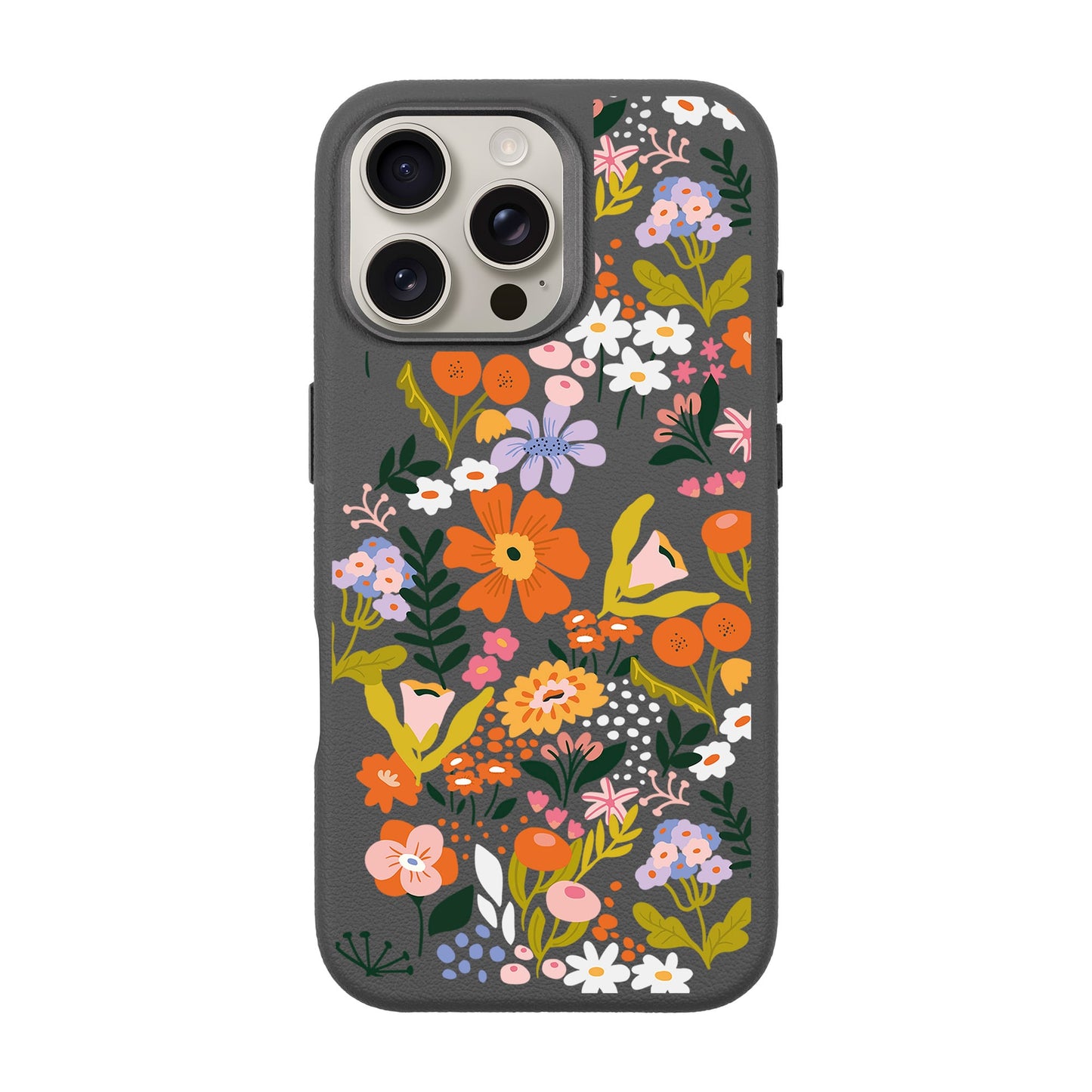 FLOWER-iPhone 16 Pro Max Leather Premium Kılıf MagSafe Özellikli