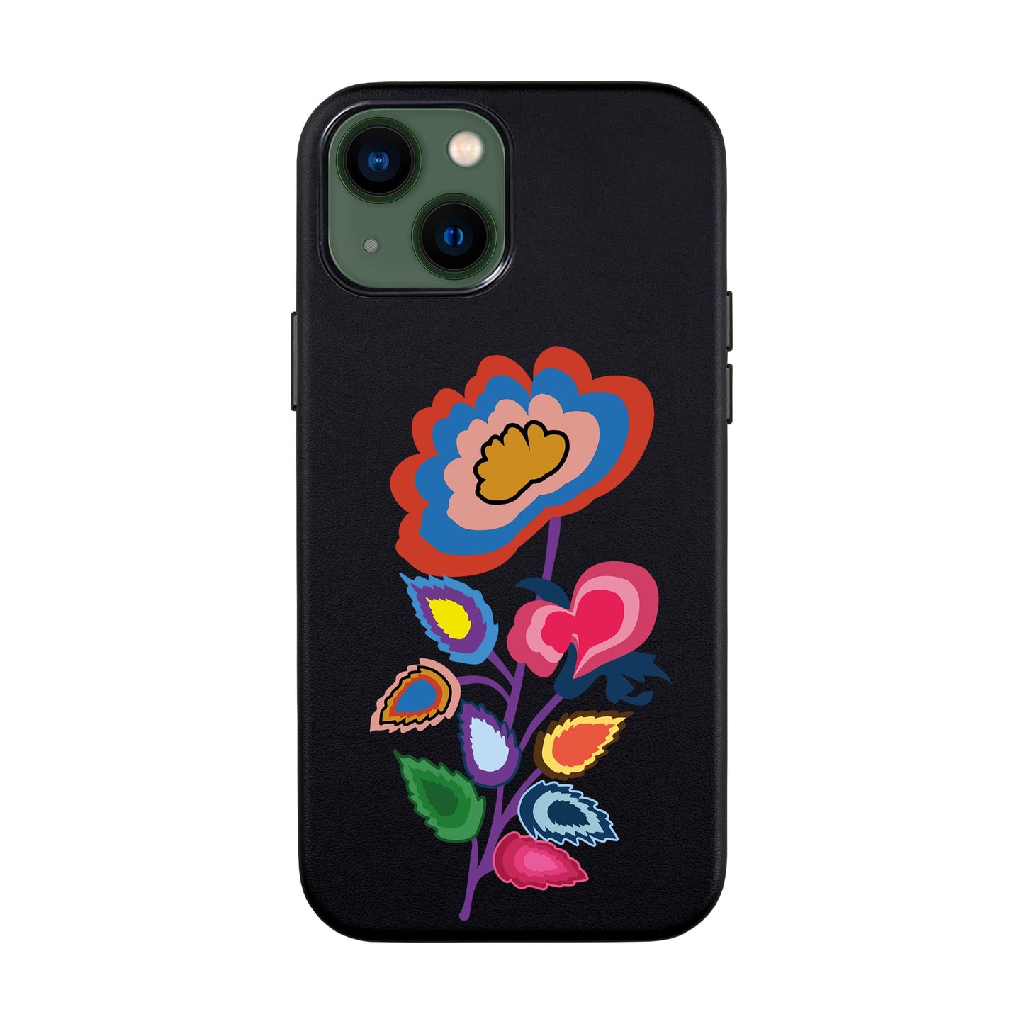 KNITTED FLOWER-iPhone 14 Leather Kılıf