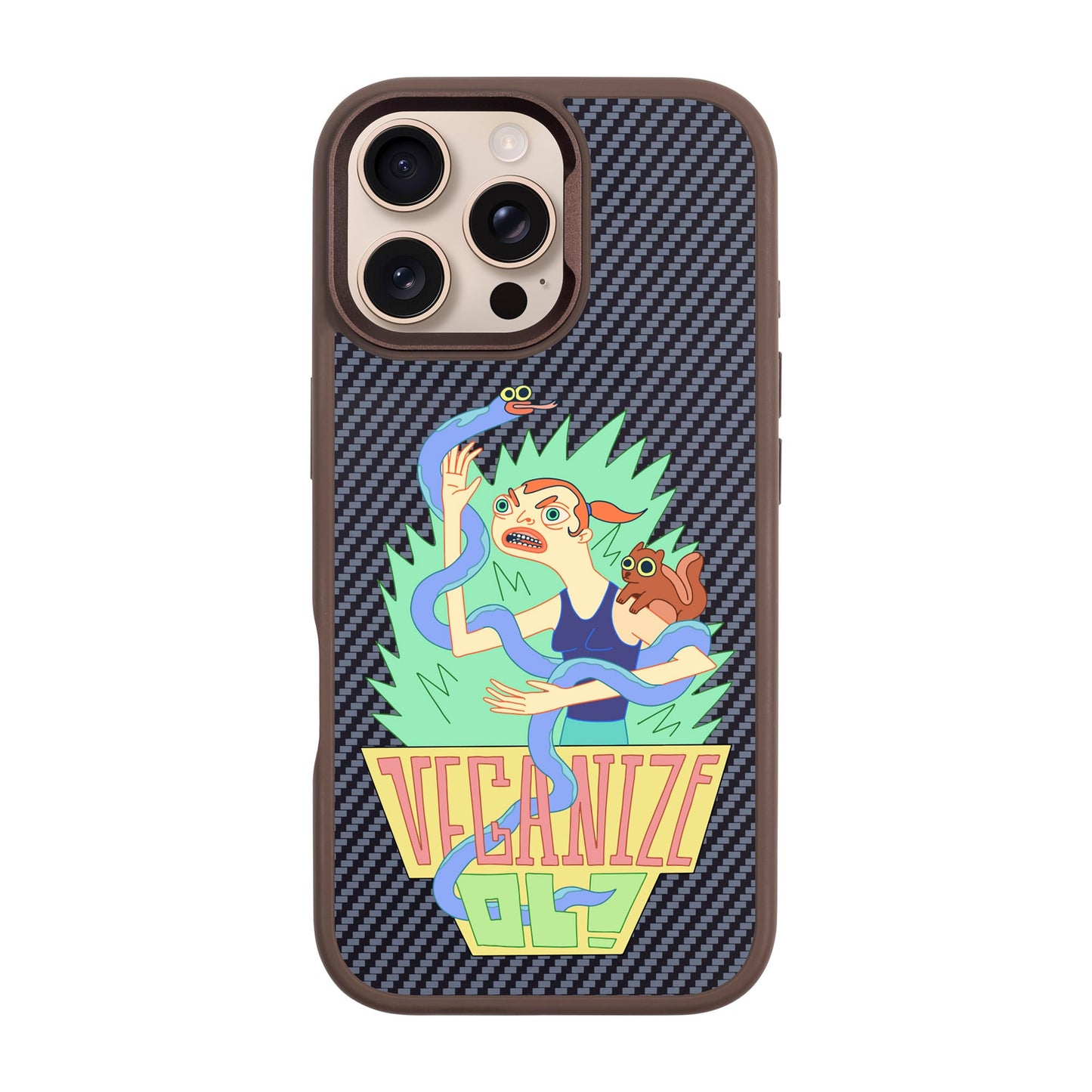 VEGANİZE-iPhone 16 Pro Max Plaid Kılıf MagSafe Özellikli