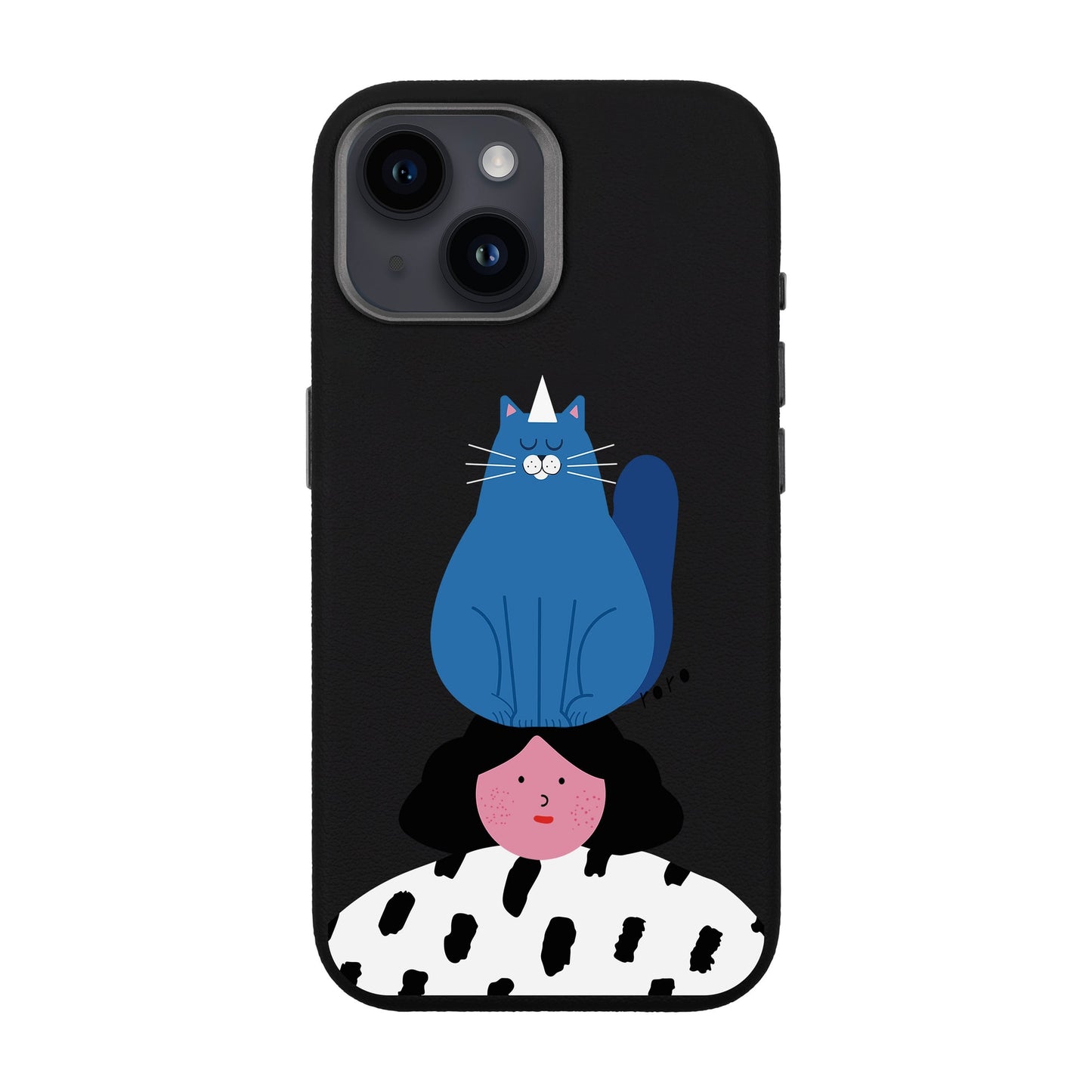 NAUGHTY CAT-iPhone 14 Leather Premium Kılıf MagSafe Özellikli