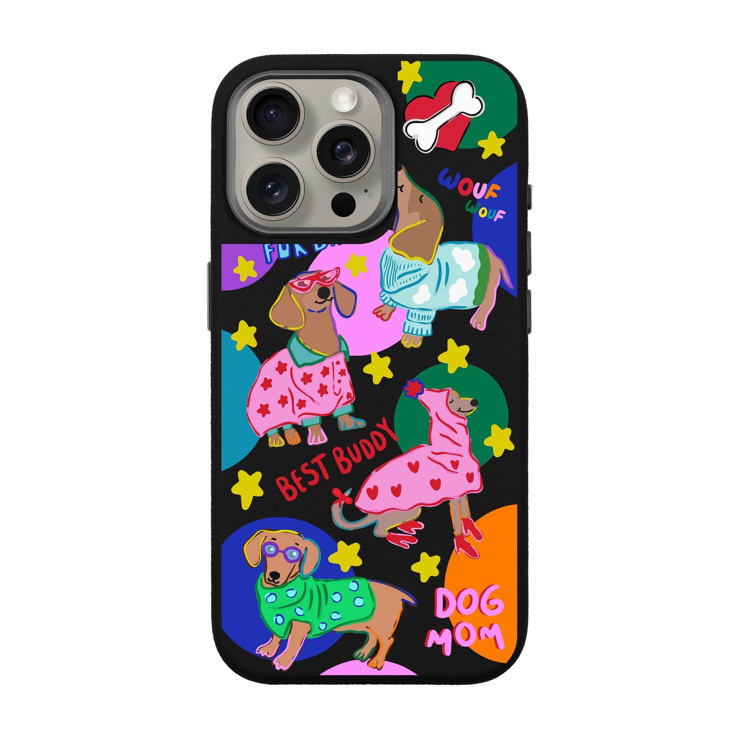 DOG MOM-iPhone 15 Pro Max Leather Premium Kılıf MagSafe Özellikli