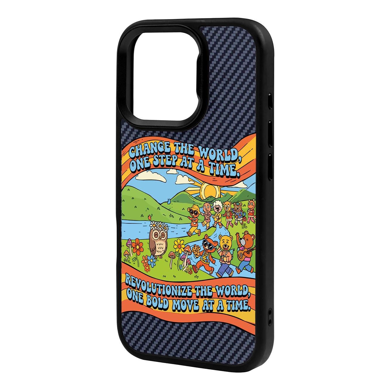 CHANGE THE WORLD-iPhone 16 Pro Plaid Kılıf MagSafe Özellikli