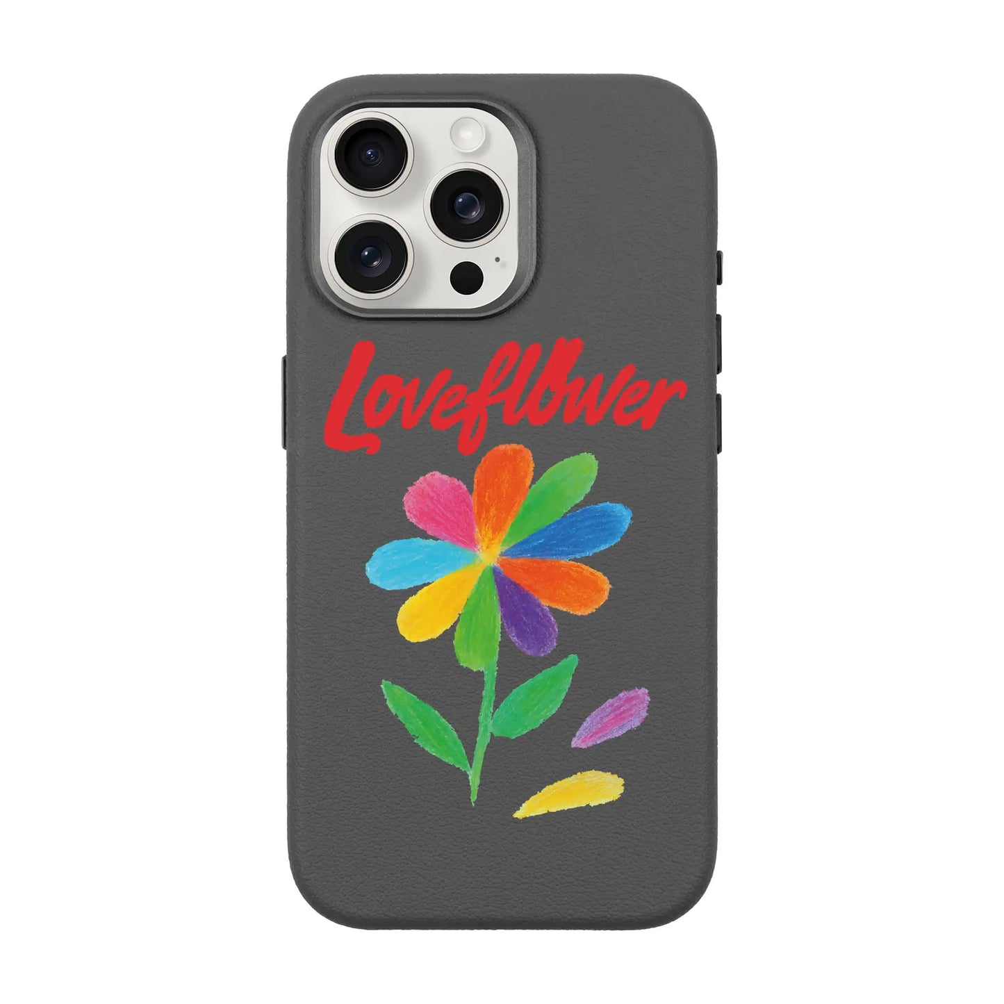 LOVE FLOWER-iPhone 15 Pro Max Leather Premium Kılıf MagSafe Özellikli