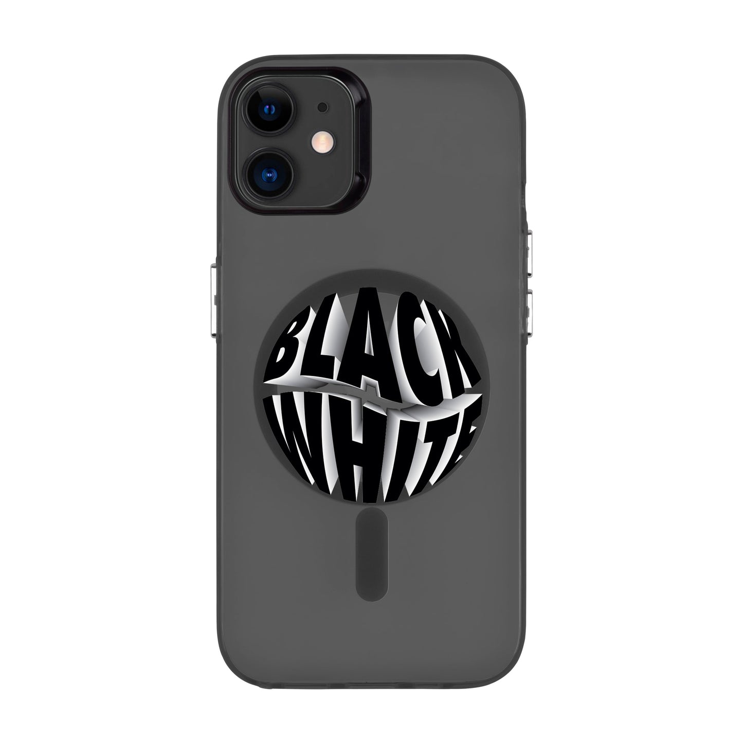BLACK WHITE-iPhone 11 Hold Kılıf MagSafe Özellikli