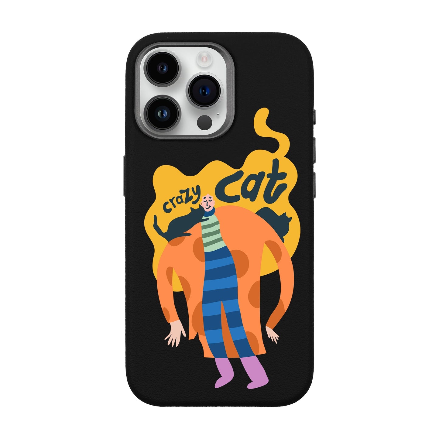 CRAZY CAT-iPhone 14 Pro Max Leather Premium Kılıf MagSafe Özellikli