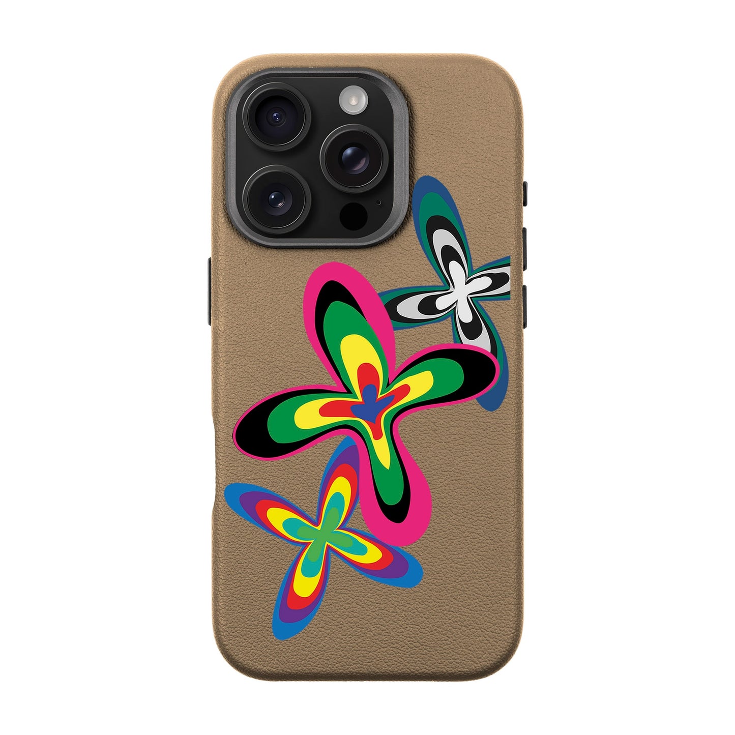 COLOR FLOWER-iPhone 16 Pro Leather Premium Kılıf MagSafe Özellikli
