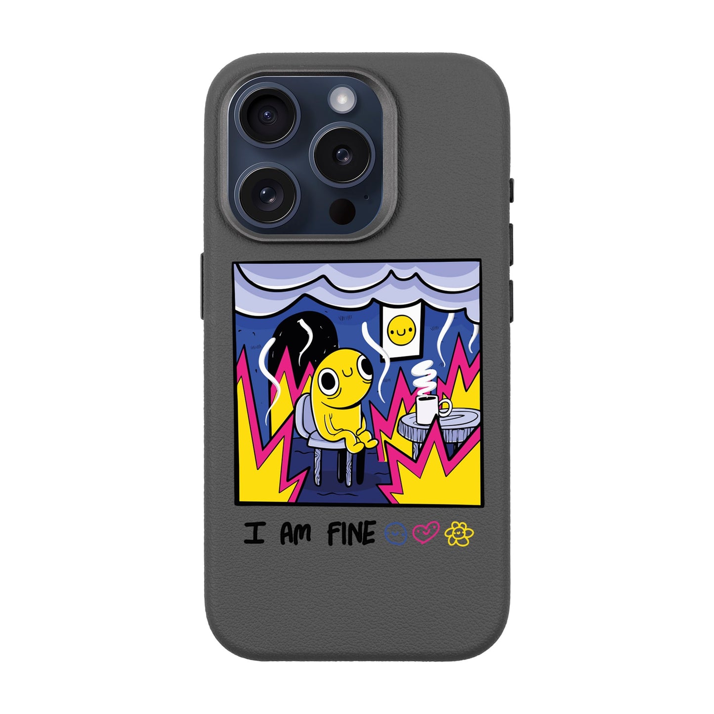 I AM FINE-iPhone 15 Pro Leather Premium Kılıf MagSafe Özellikli