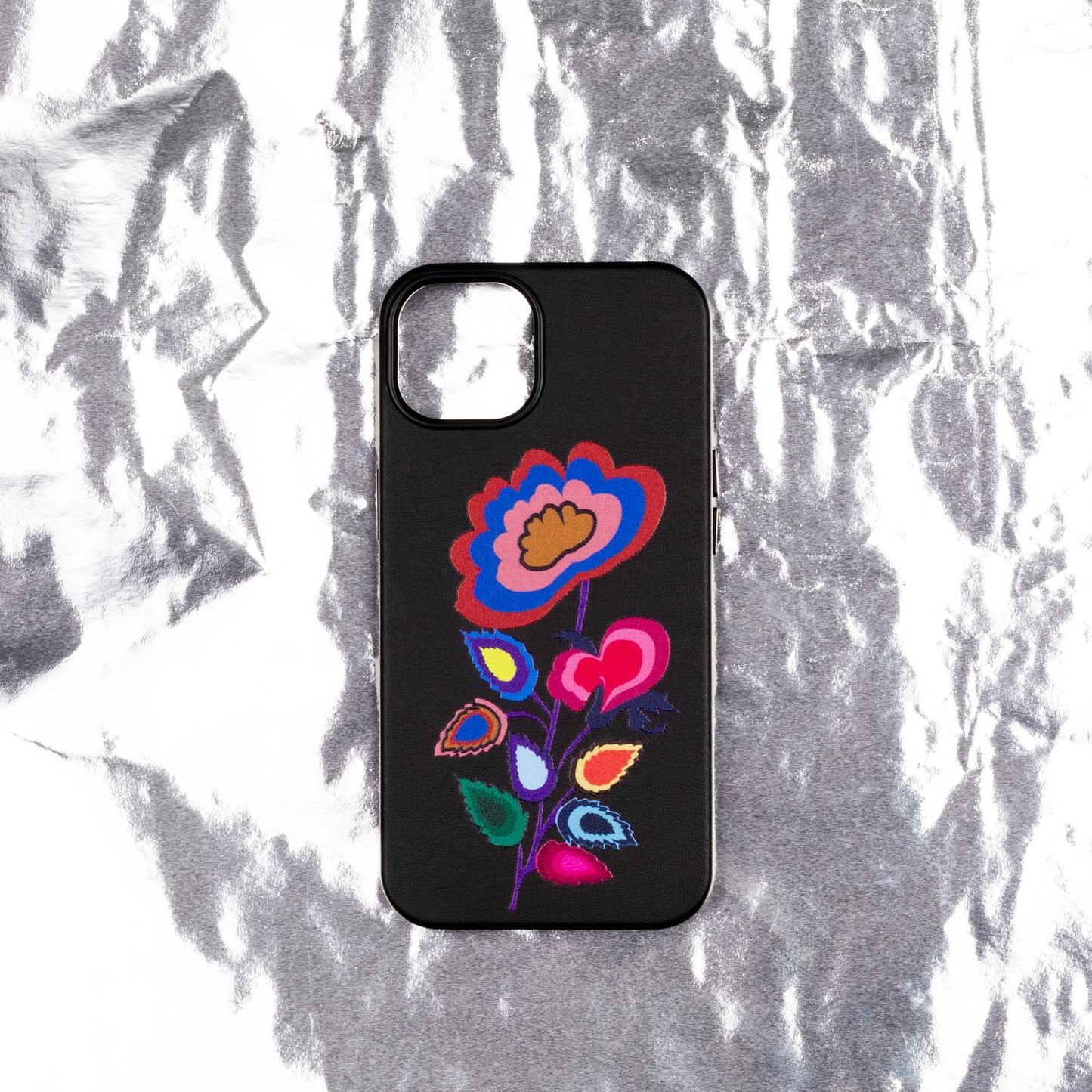 KNITTED FLOWER-iPhone 14 Leather Kılıf