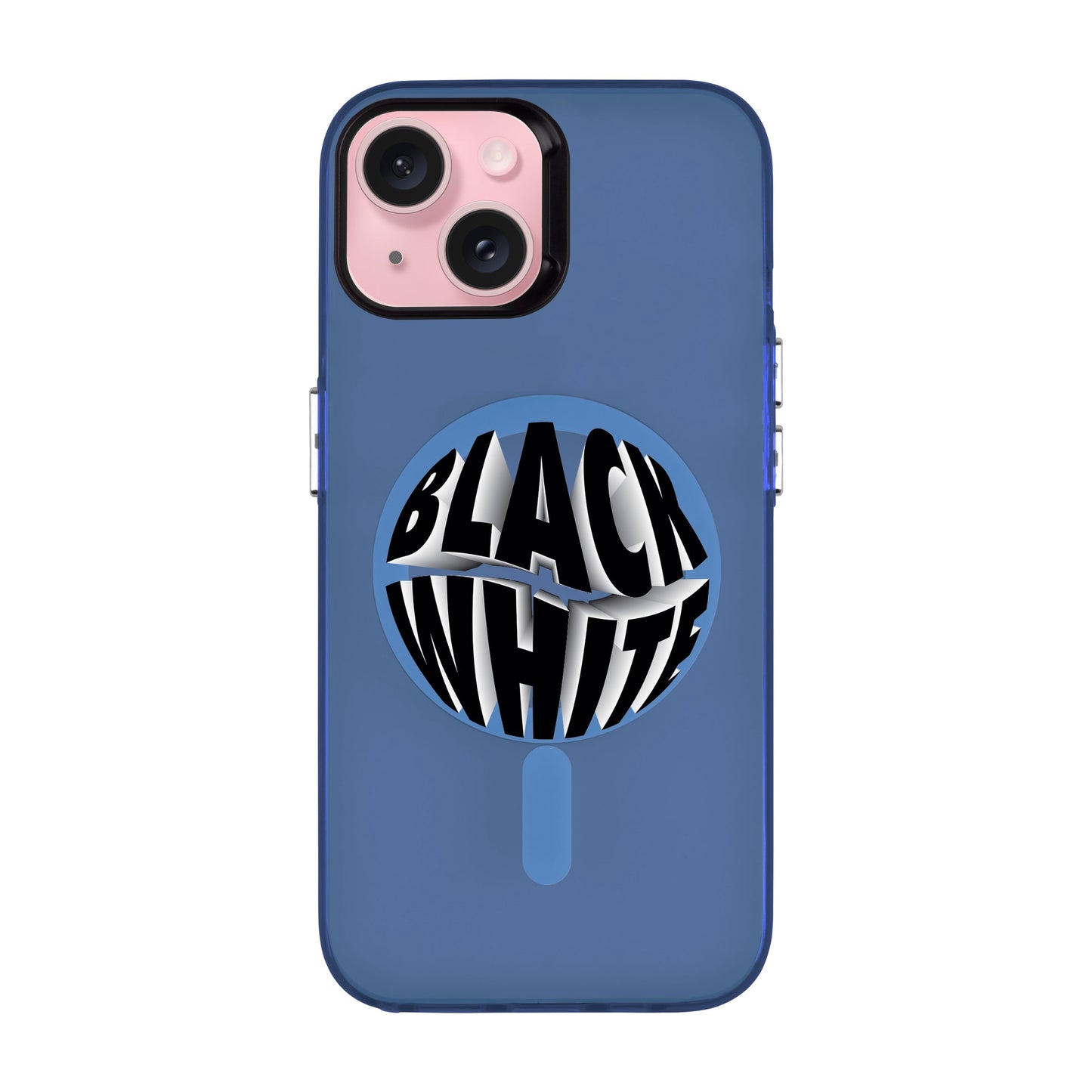 BLACK WHITE-iPhone 15 Hold Kılıf MagSafe Özellikli