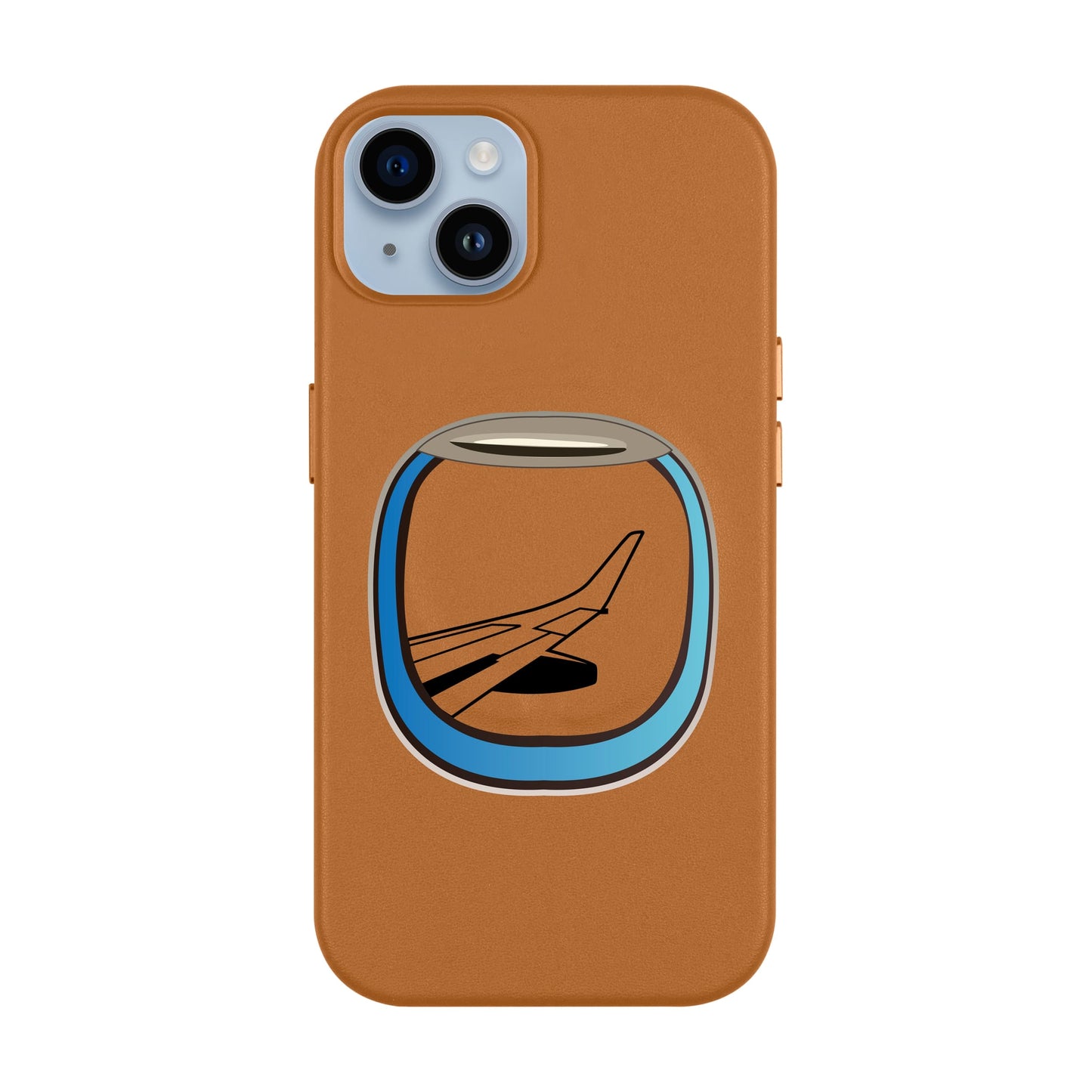 AIRCRAFT WINDOW-iPhone 14 Plus Leather Kılıf MagSafe Özellikli