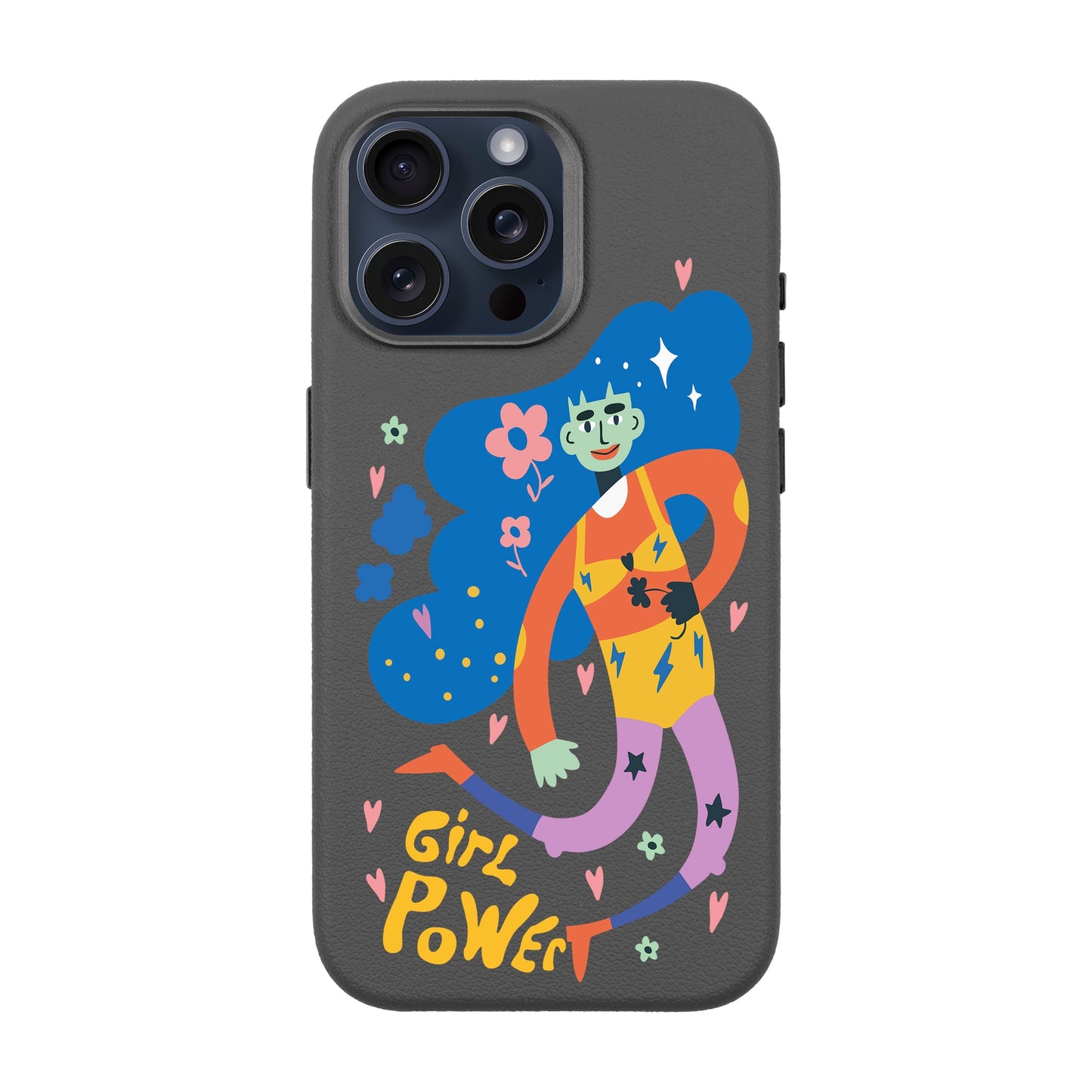 GIRL POWER-Leather Premium Kılıf MagSafe Özellikli - iPhone 15 Pro Max