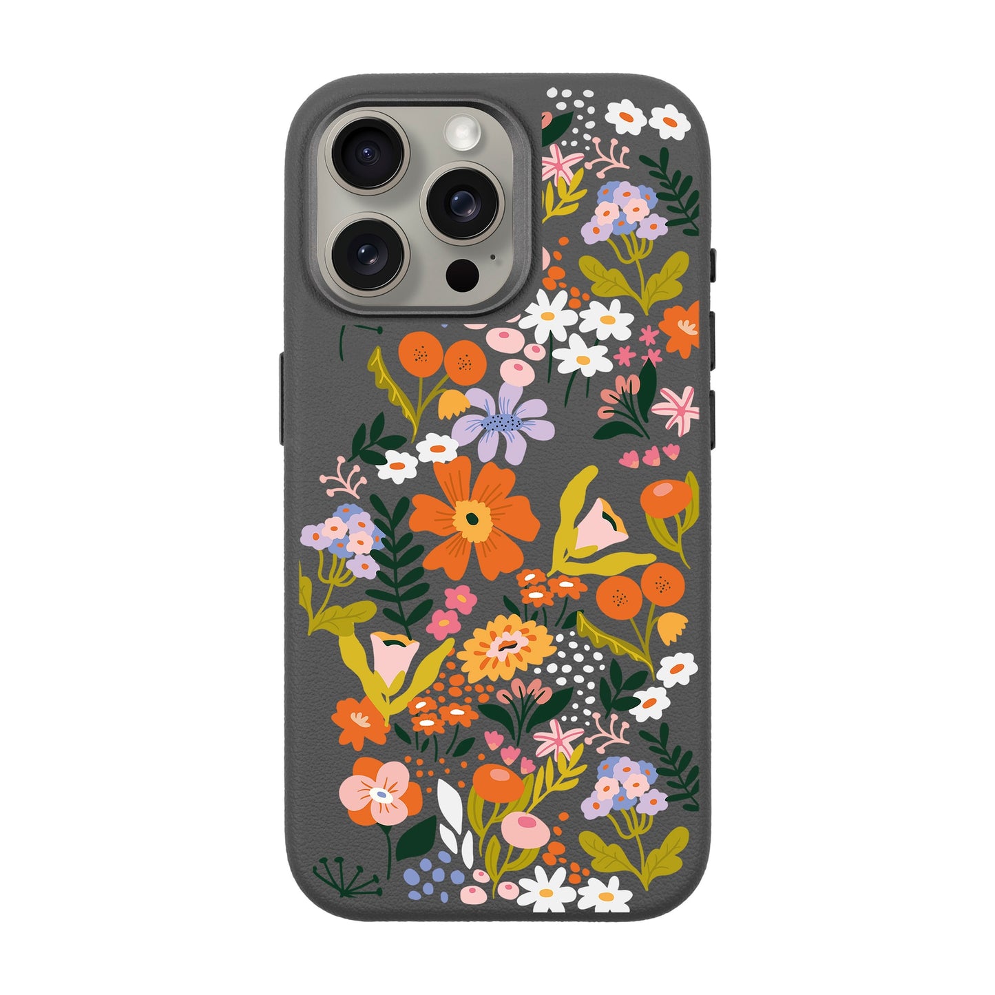 FLOWER-iPhone 15 Pro Max Leather Premium Kılıf MagSafe Özellikli