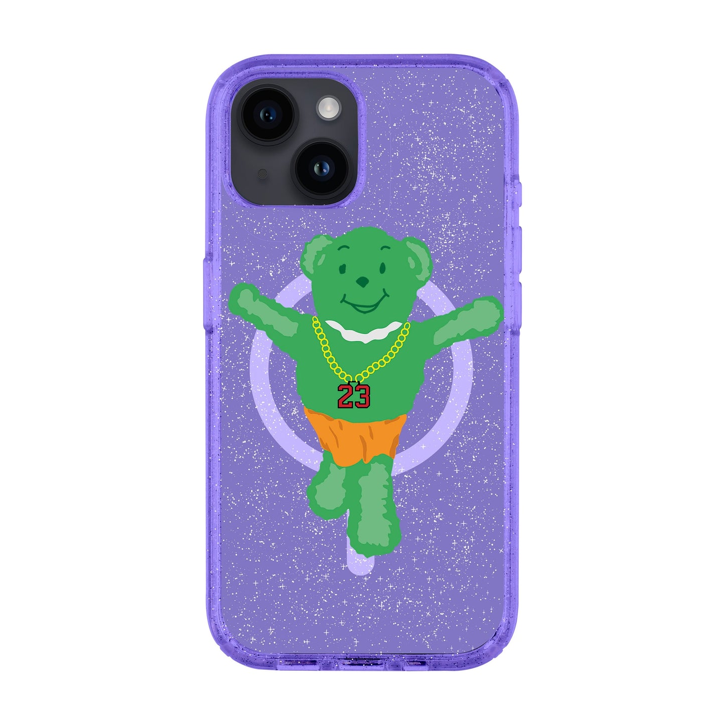 GREEN BEAR-iPhone 14 Shiny Kılıf MagSafe Özellikli