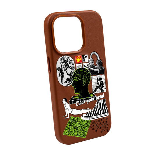 CLEAR YOUR HEAD-Leather Kılıf MagSafe Özellikli - iPhone 14