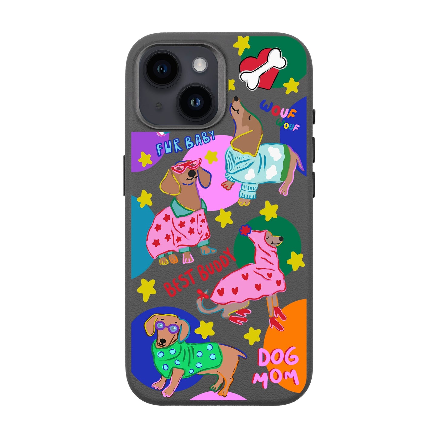 DOG MOM-iPhone 13 Leather Premium Kılıf MagSafe Özellikli