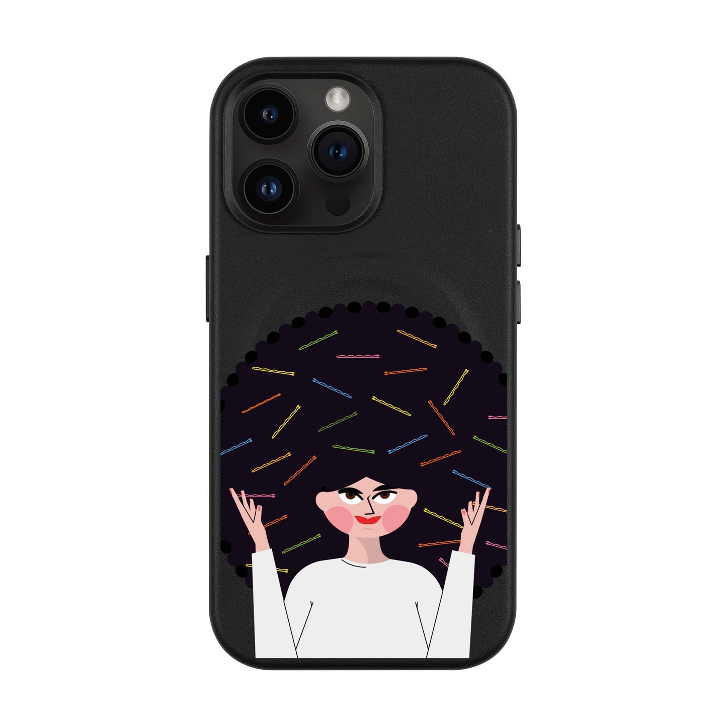 TANGLES OF HAPPINESS-iPhone 14 Pro Max Leather Kılıf MagSafe Özellikli