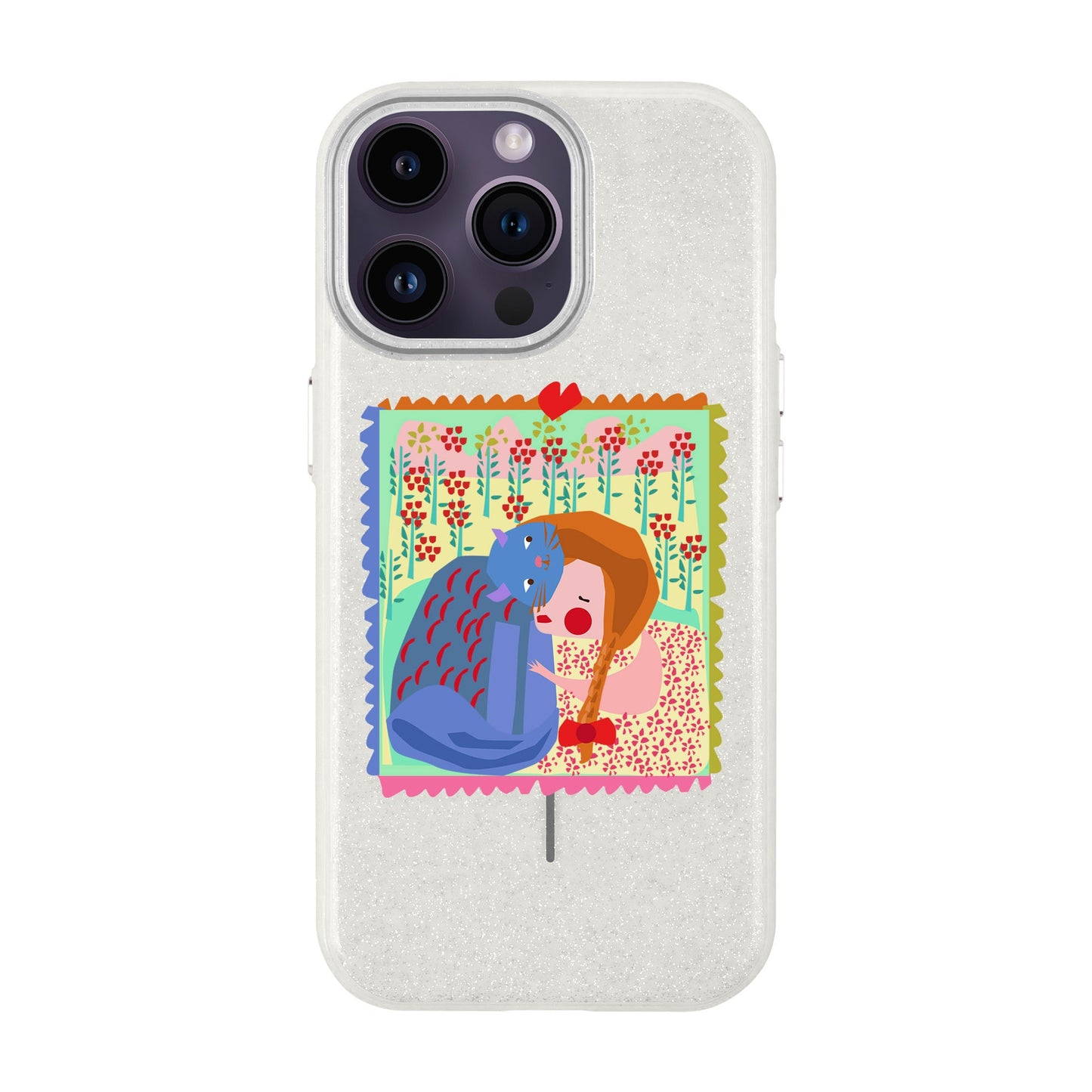 KEDİ POSTA PULU-iPhone 14 Pro Max Radiant Kılıf MagSafe Özellikli