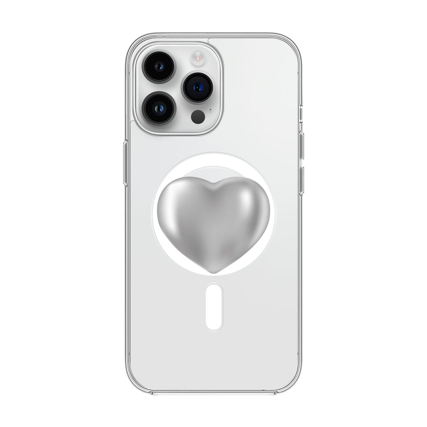 SILVER HEART-iPhone 14 Pro Max Solid Kılıf MagSafe Özellikli