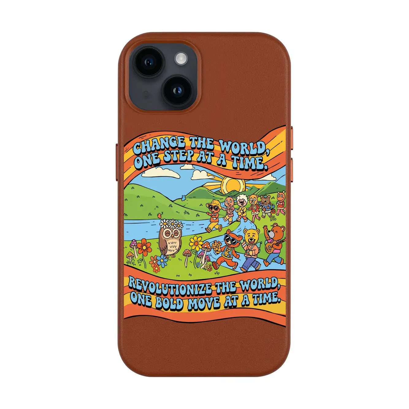 CHANGE THE WORLD-iPhone 14 Plus Leather Kılıf MagSafe Özellikli