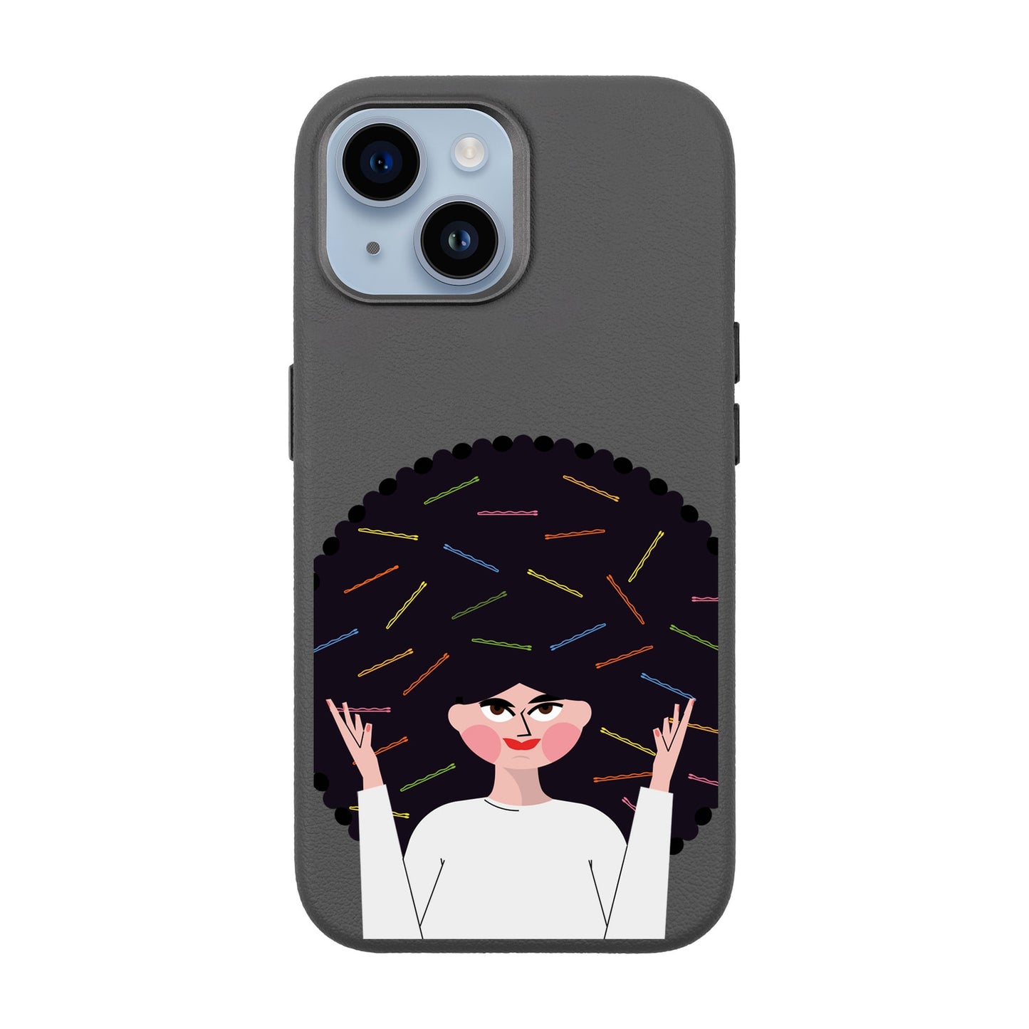 TANGLES OF HAPPINESS-iPhone 14 Leather Premium Kılıf MagSafe Özellikli