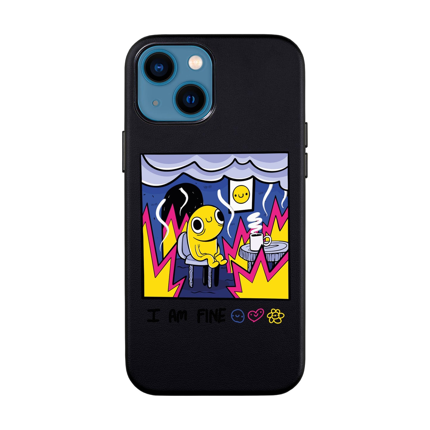 I AM FINE-iPhone 14 Leather Kılıf