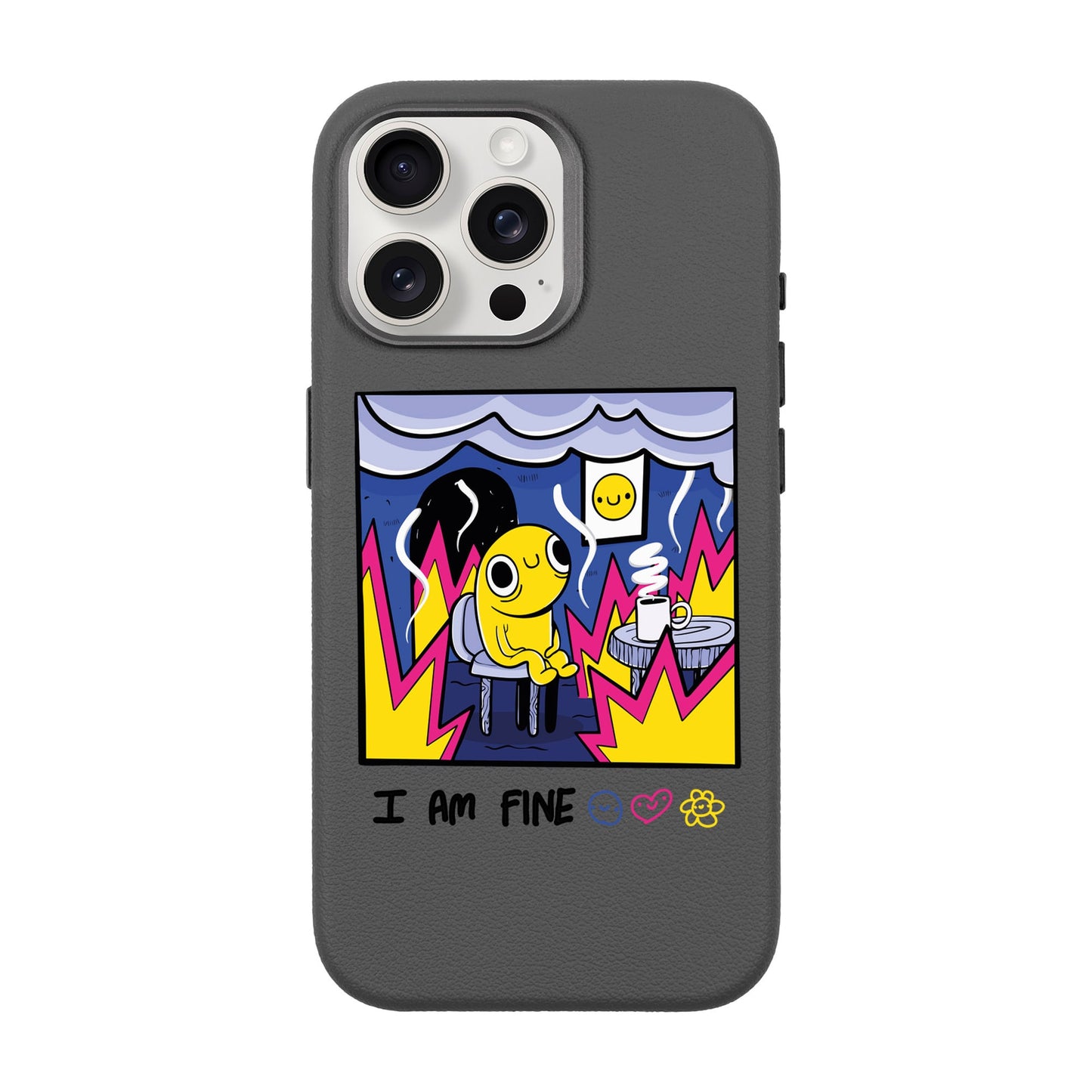 I AM FINE-iPhone 15 Pro Max Leather Premium Kılıf MagSafe Özellikli