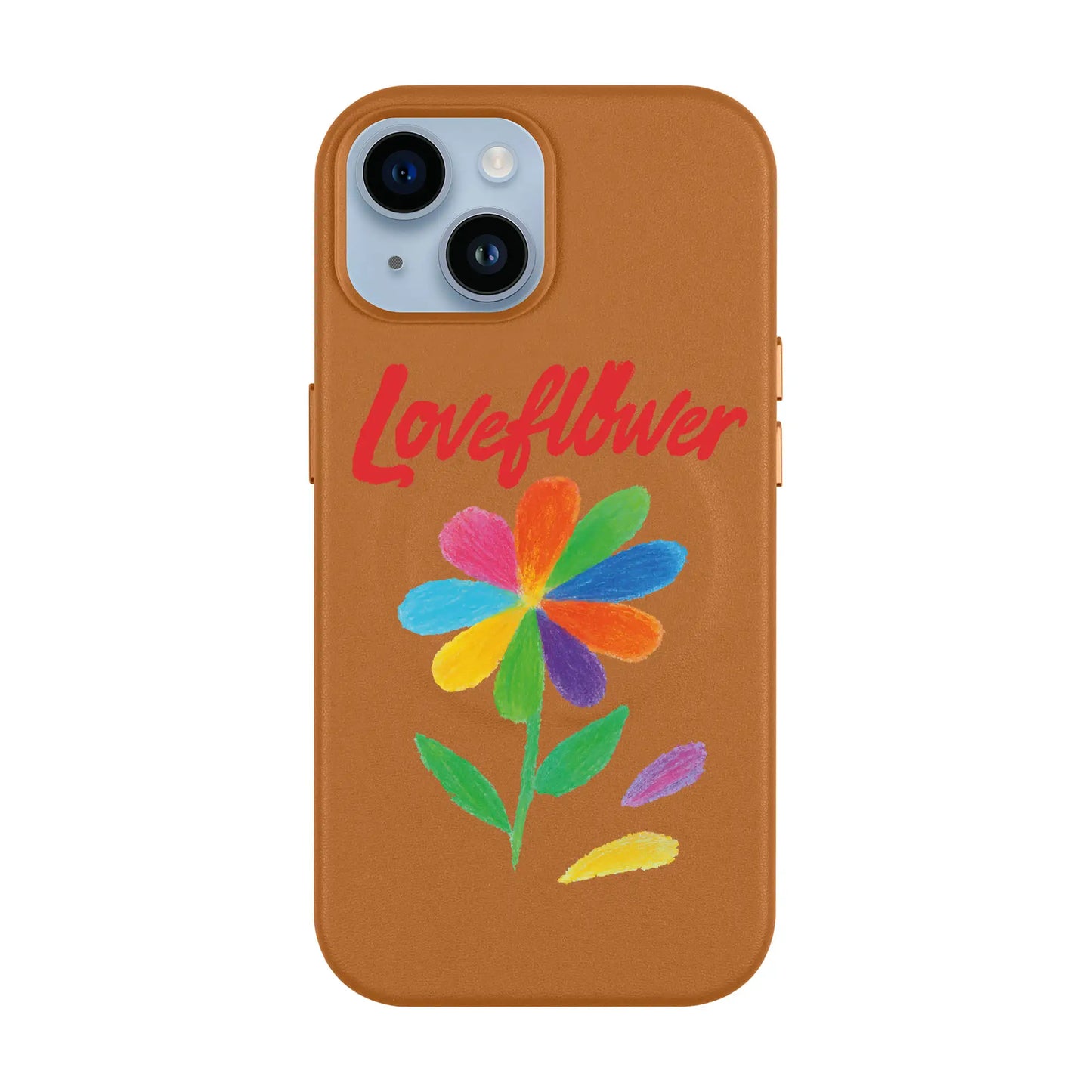 LOVE FLOWER-iPhone 14 Leather Kılıf MagSafe Özellikli