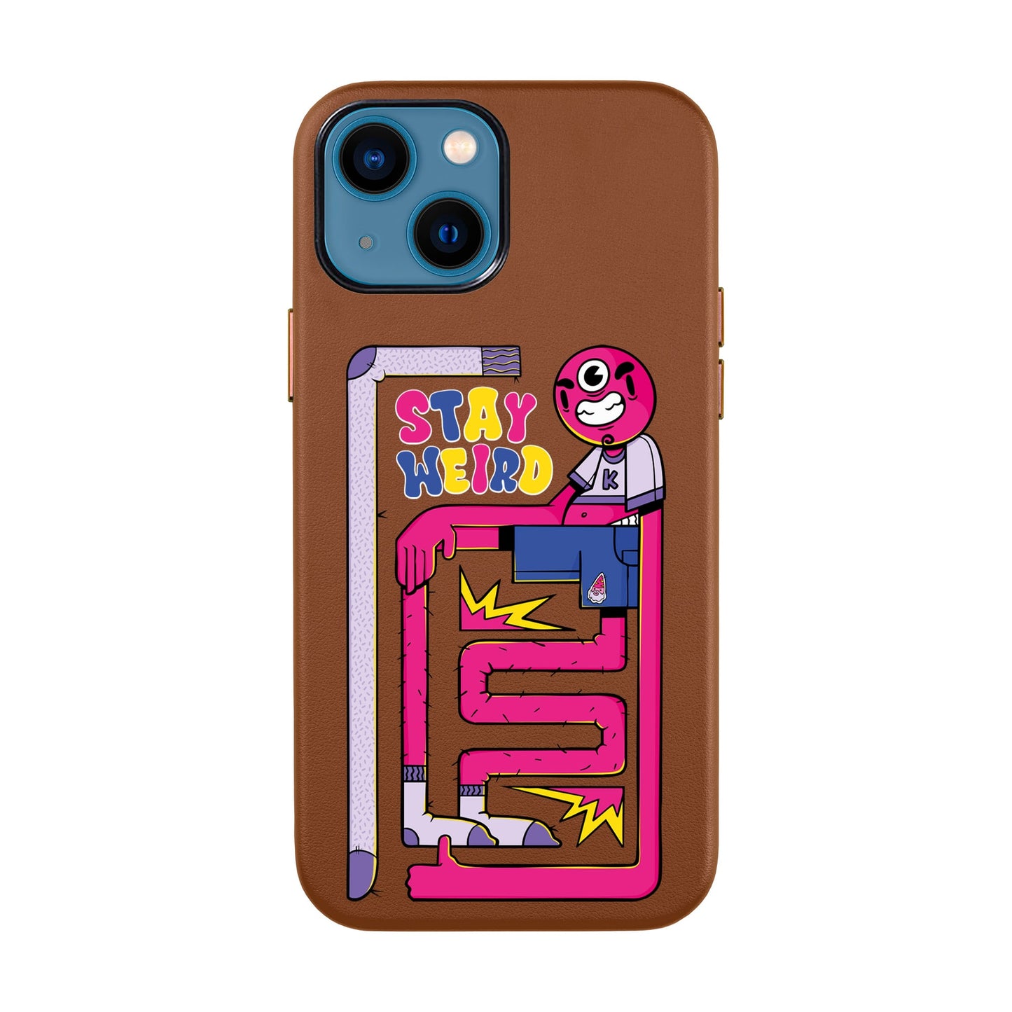 OG TOOTHY-iPhone 14 Leather Kılıf
