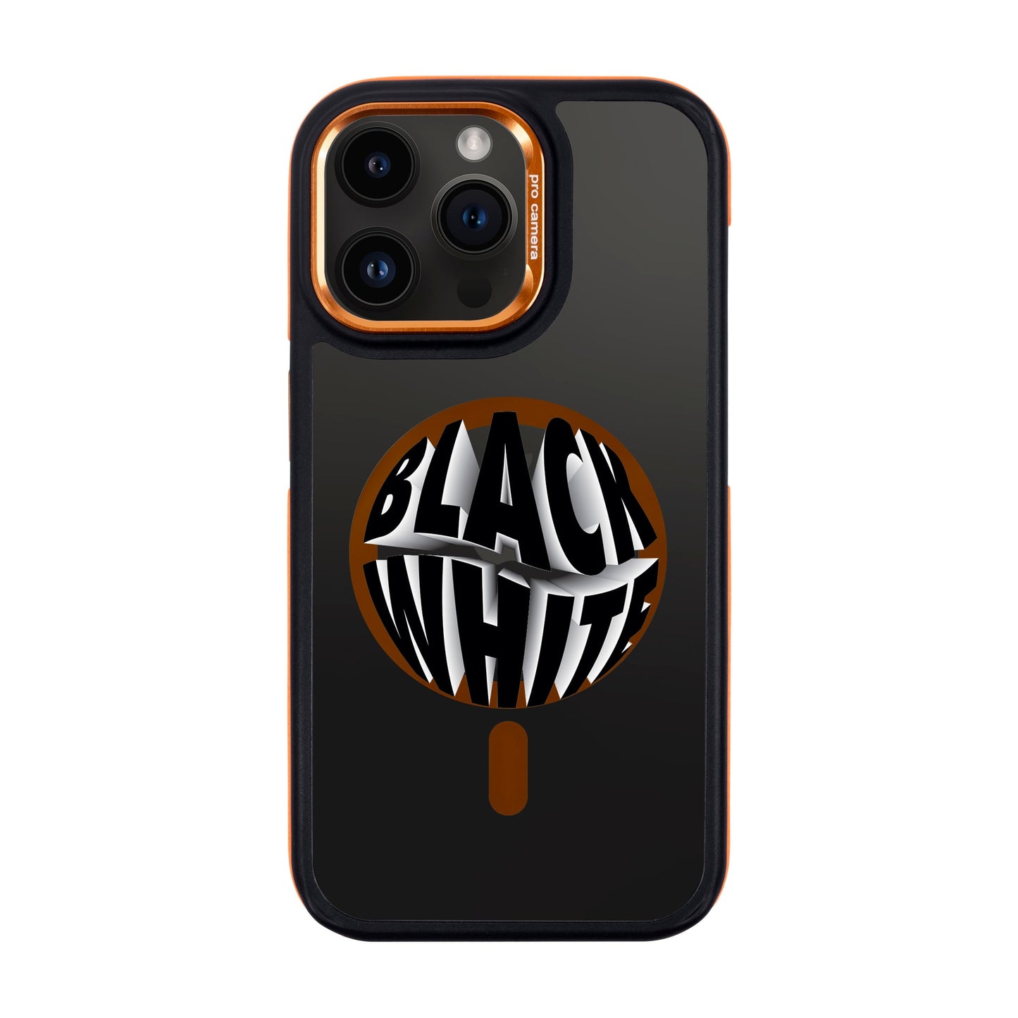 BLACK WHITE-iPhone 14 Pro Max Dark Kılıf MagSafe Özellikli