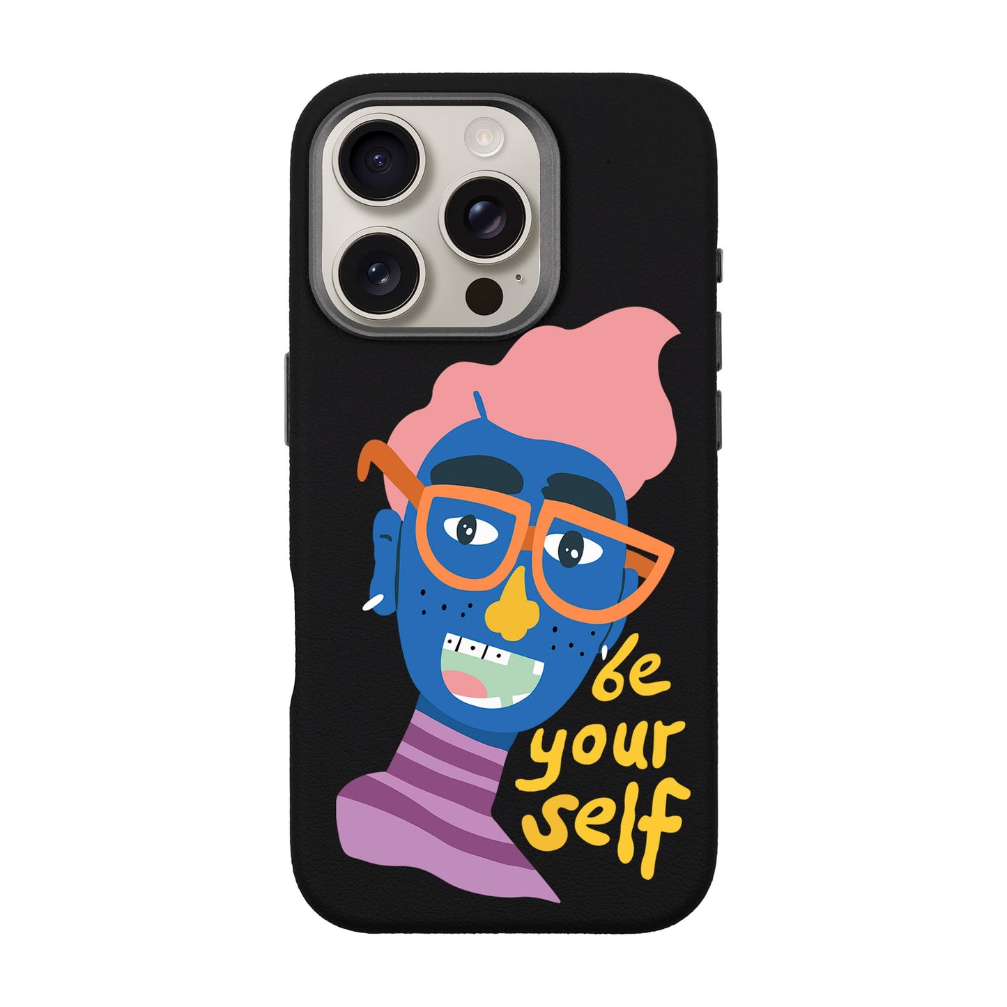 BE YOURSELF-iPhone 16 Pro Leather Premium Kılıf MagSafe Özellikli