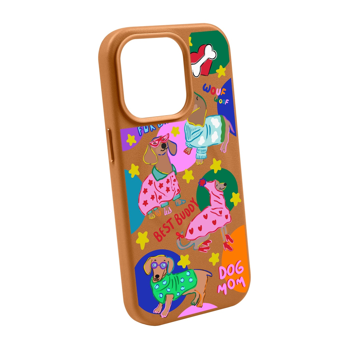 DOG MOM-iPhone 13 Leather Kılıf MagSafe Özellikli