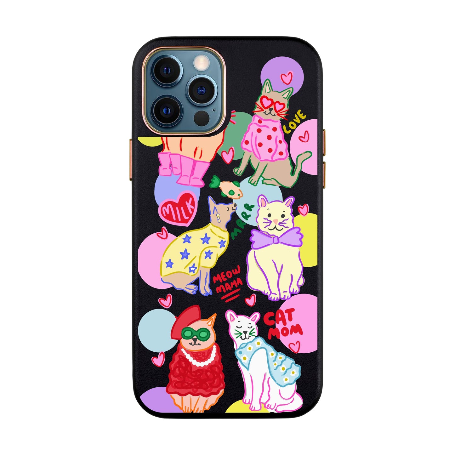 CAT MOM-iPhone X / Xs Leather Kılıf